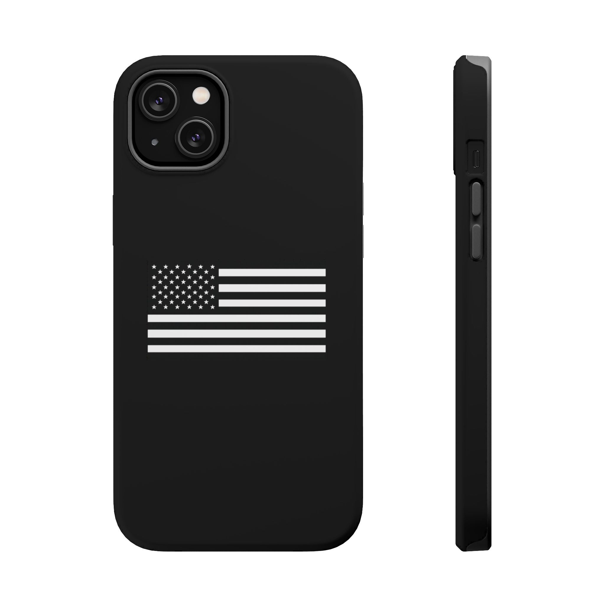 Black and White American Flag Magnetic Impact-Resistant Cases