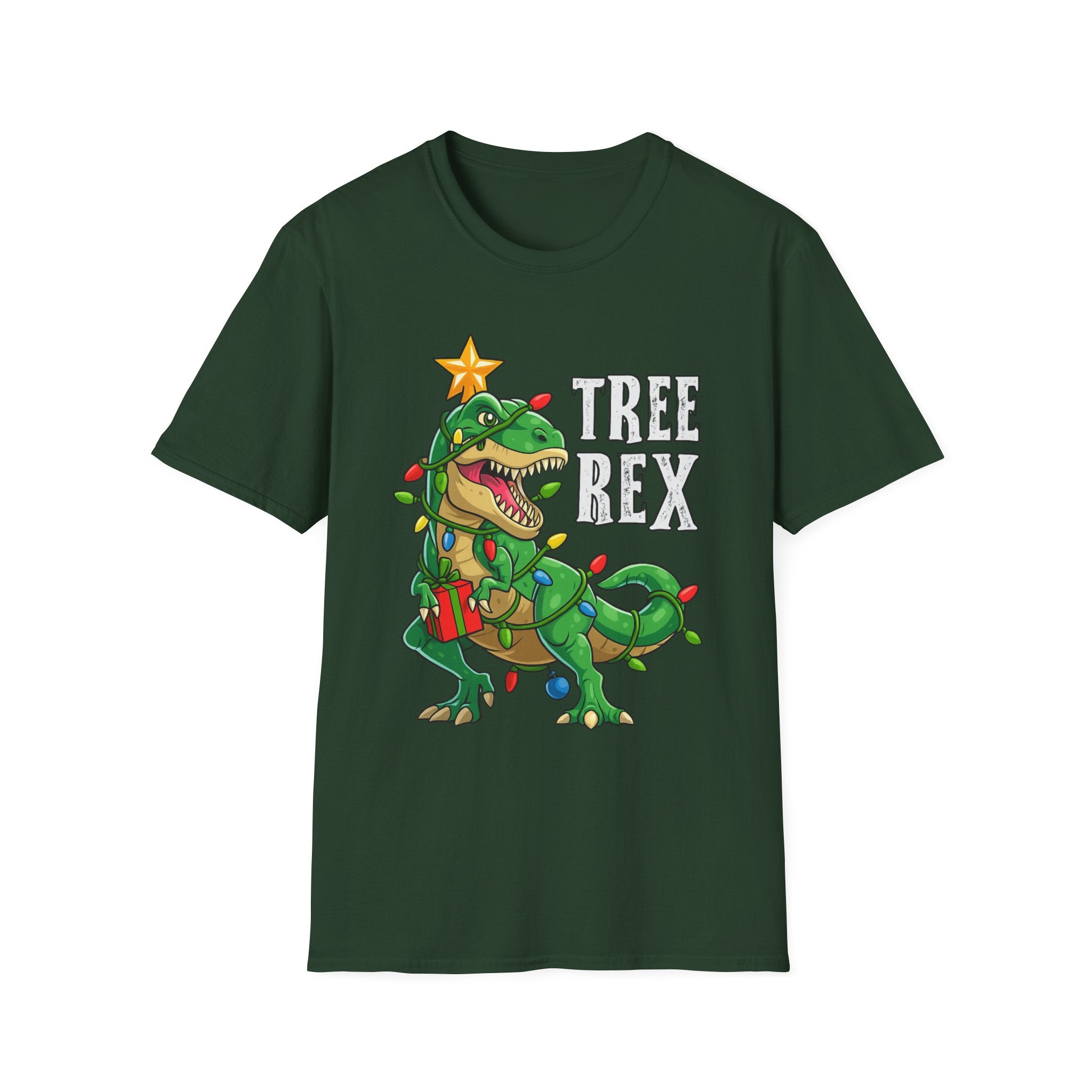 Christmas Tree Rex T-Shirt | Funny Dinosaur Holiday Tee | Festive Graphic Shirt