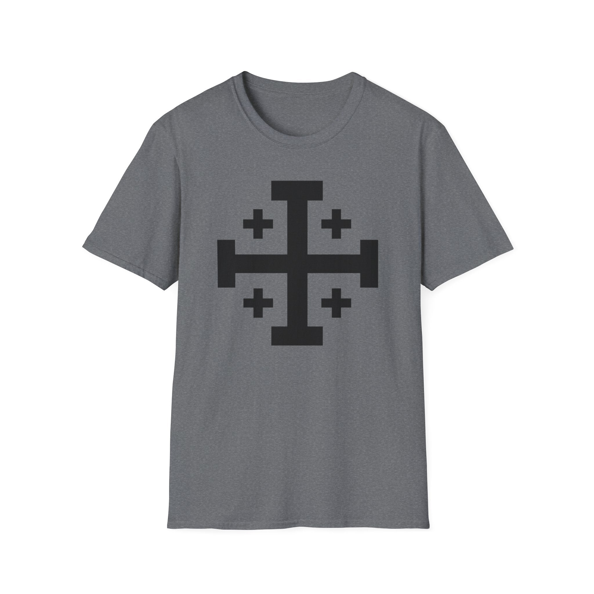 Cross of Jerusalem Black Design Softstyle T-Shirt