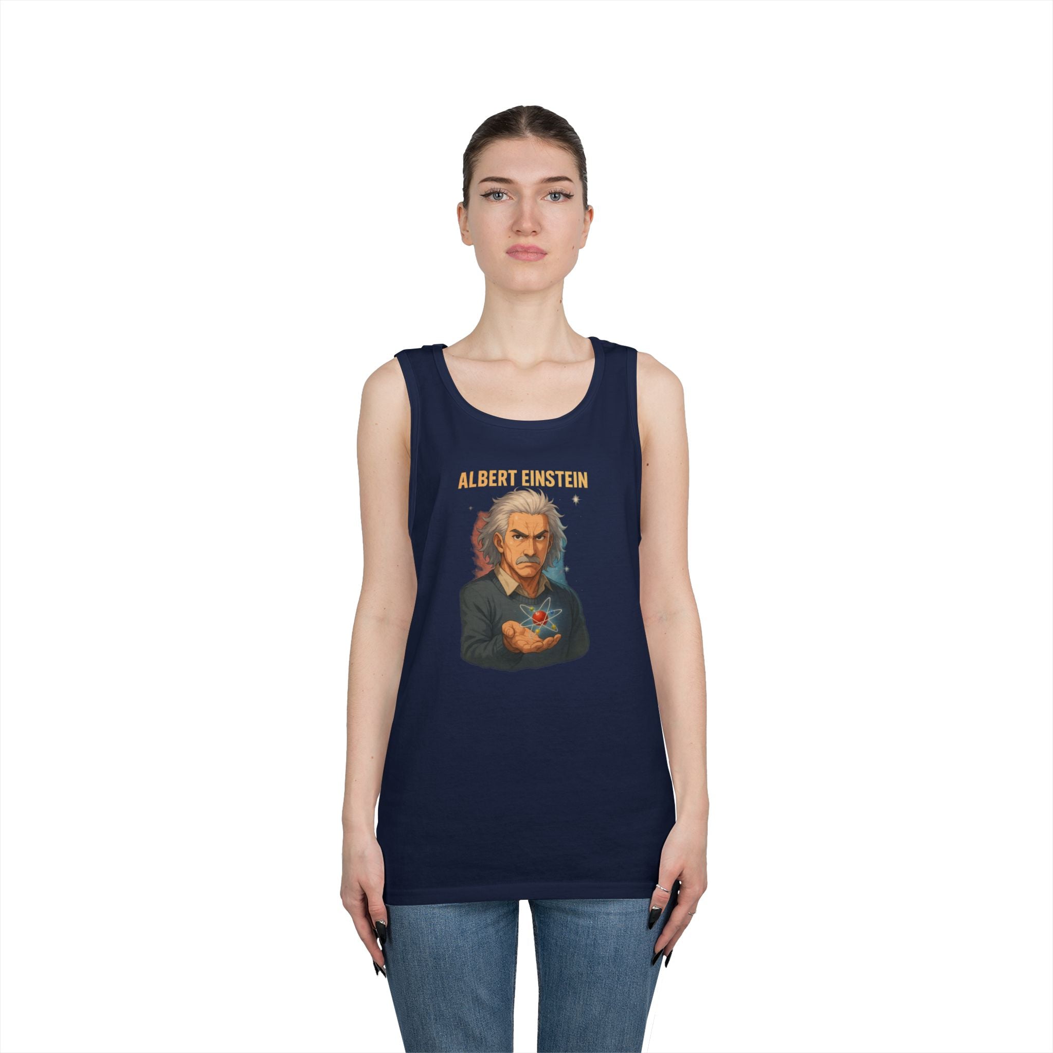 Albert Einstein Graphic Tank Top, Science Lover Gift, Unisex Cotton Top