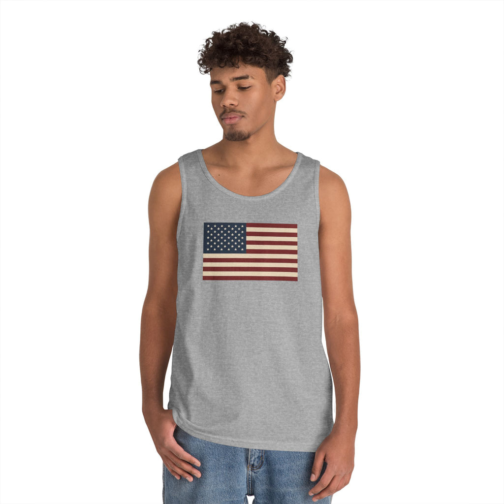 American Flag Heavy Cotton Tank Top