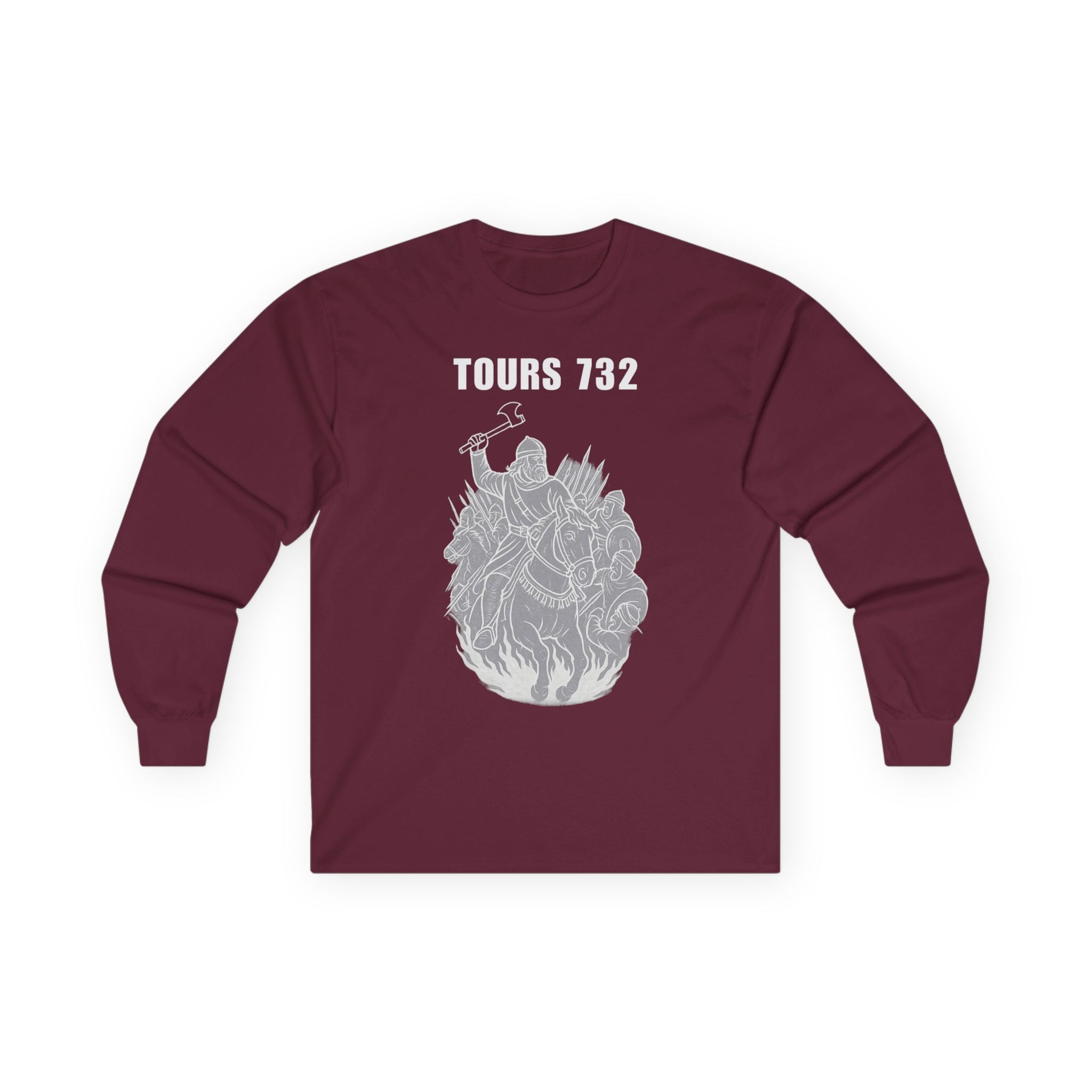 Battle of Tours 732 AD Charles The Hammer Martel Graphic Long Sleeve Tee