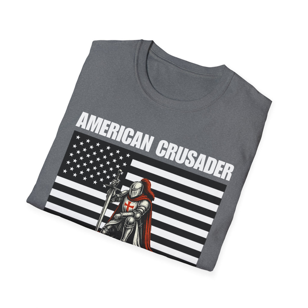 American Crusader Black and White Alt Design Softstyle Cotton Shirt T-Shirt