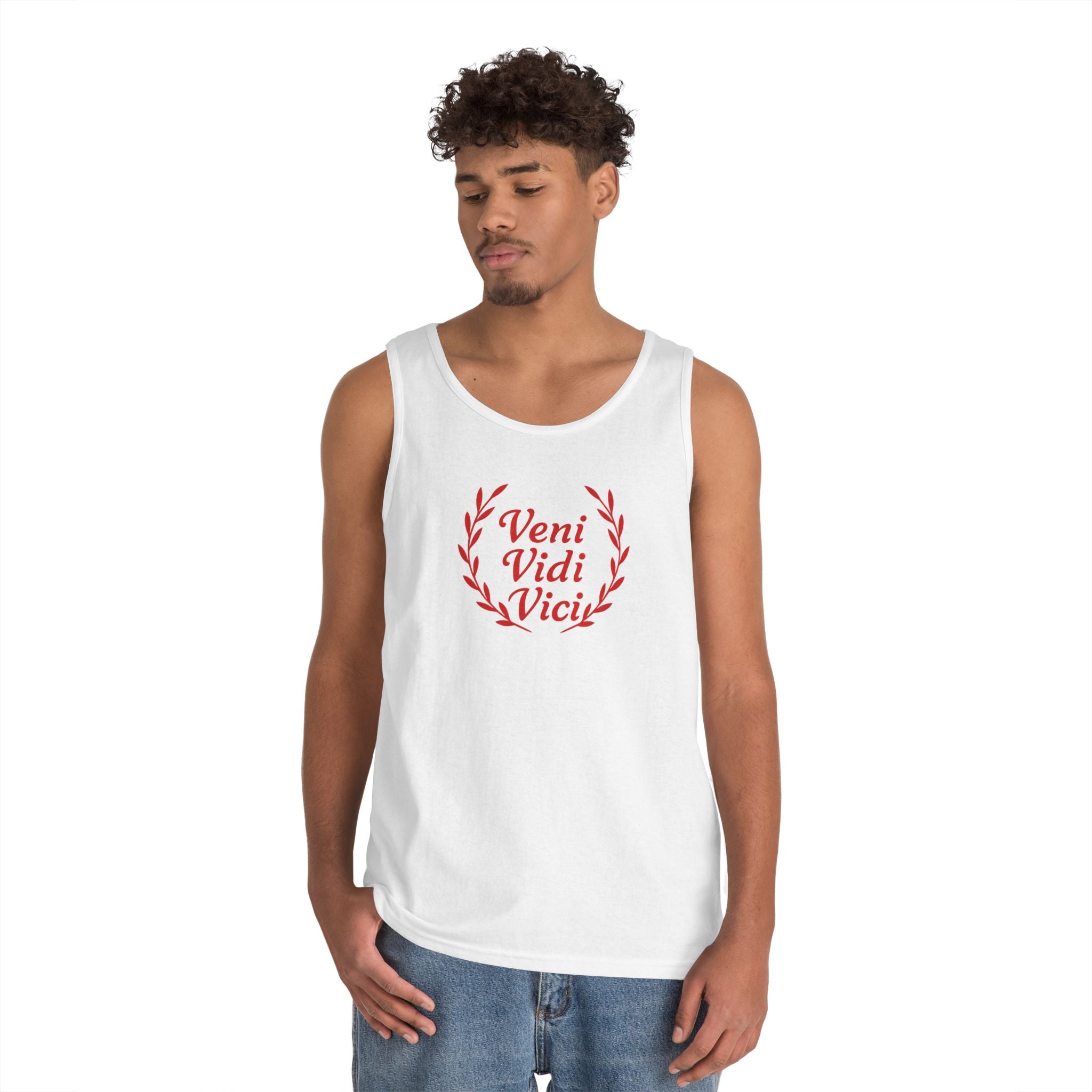 Veni Vidi Vici Light Red Design Unisex Heavy Cotton Tank Top
