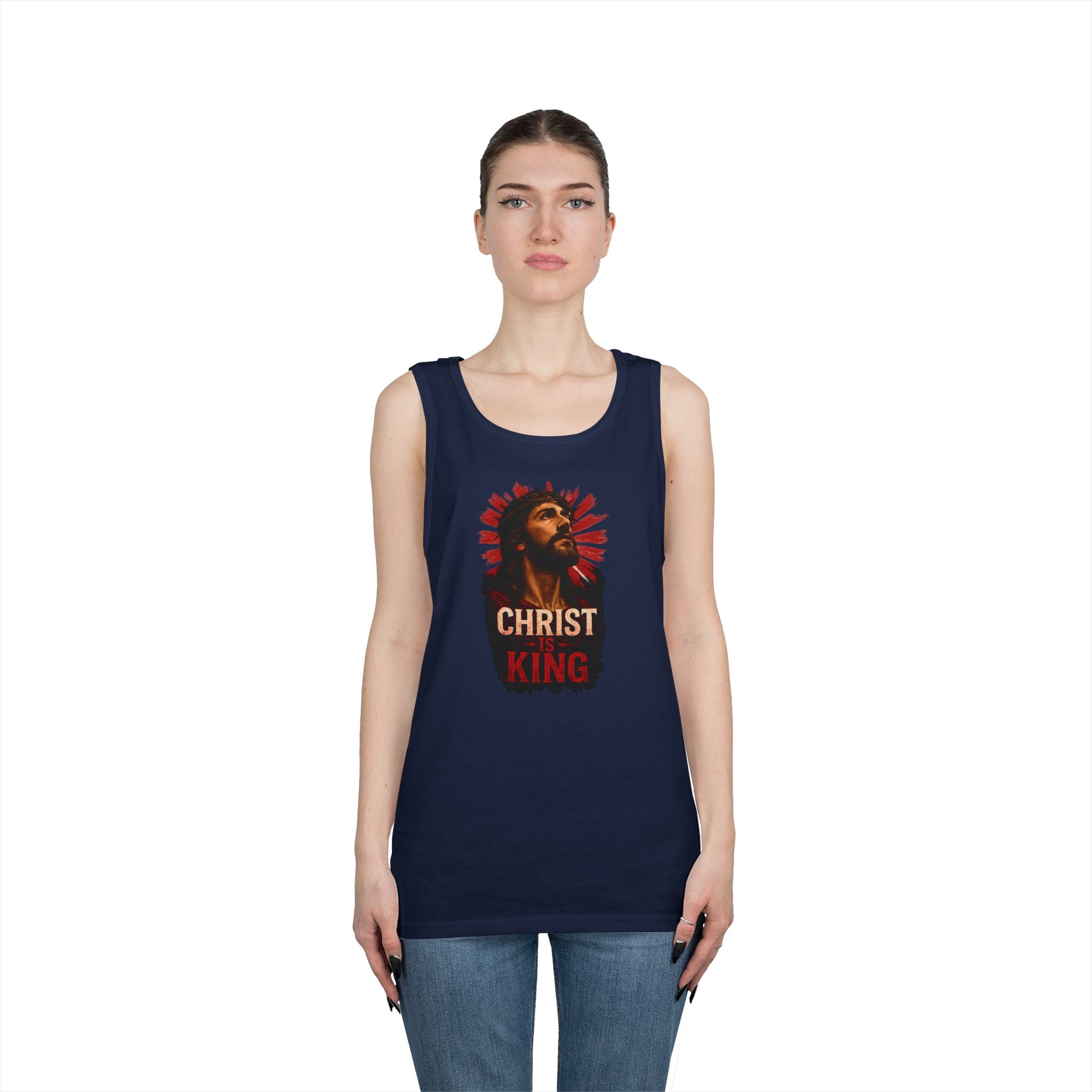 Christ is King Heavy Cotton Tank Top