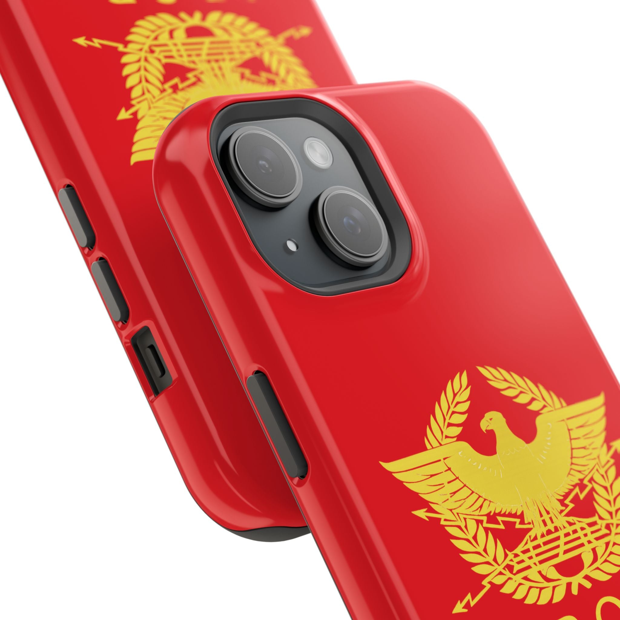 SPQR Gold Roman Eagle Symbol Red Magnetic Impact-Resistant Cases