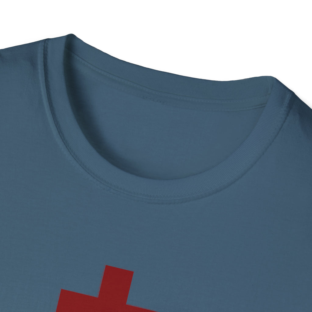 Crucifix Red Unisex Cotton Softstyle T-Shirt