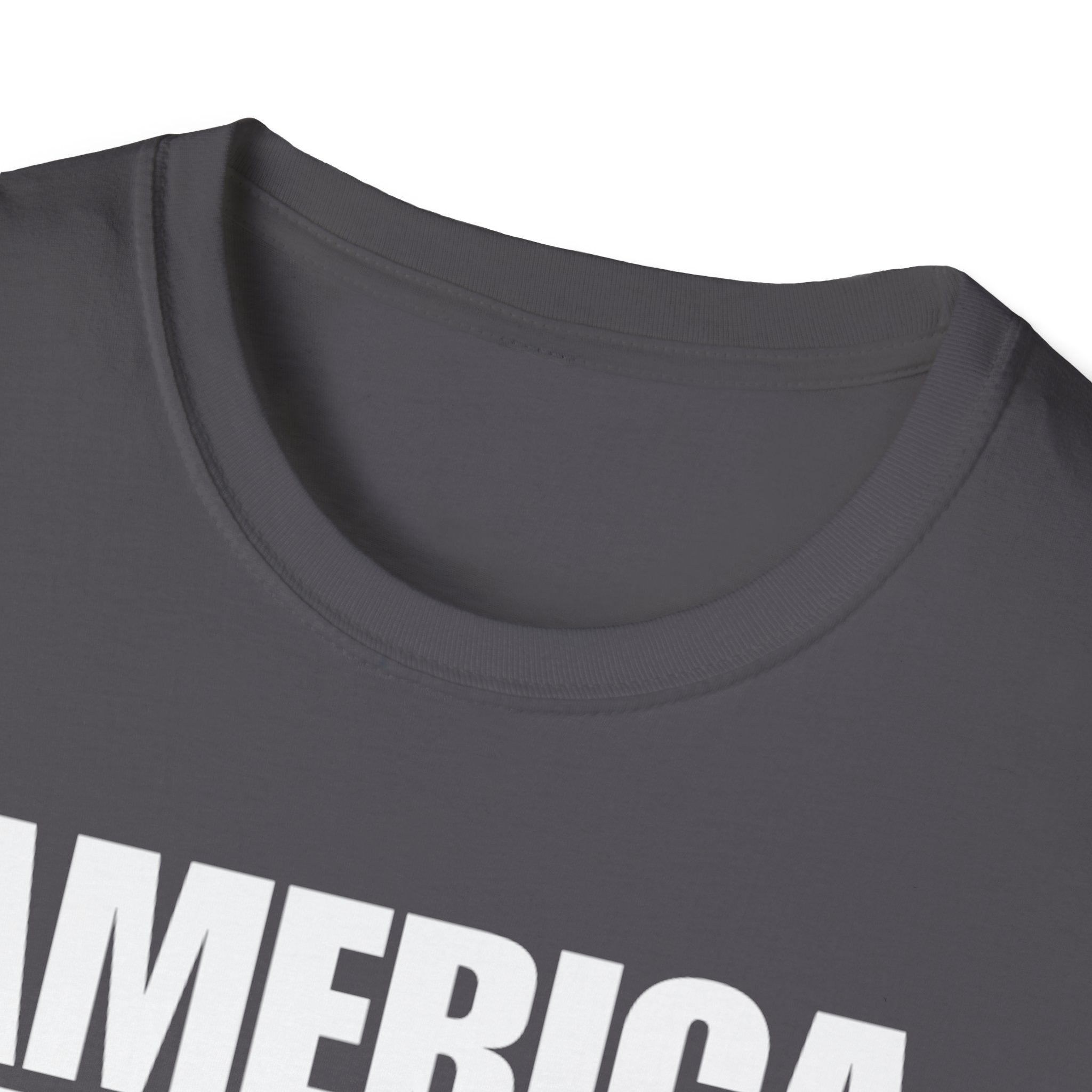 America First Black and White American Flag Softstyle Cotton Shirt T-Shirt