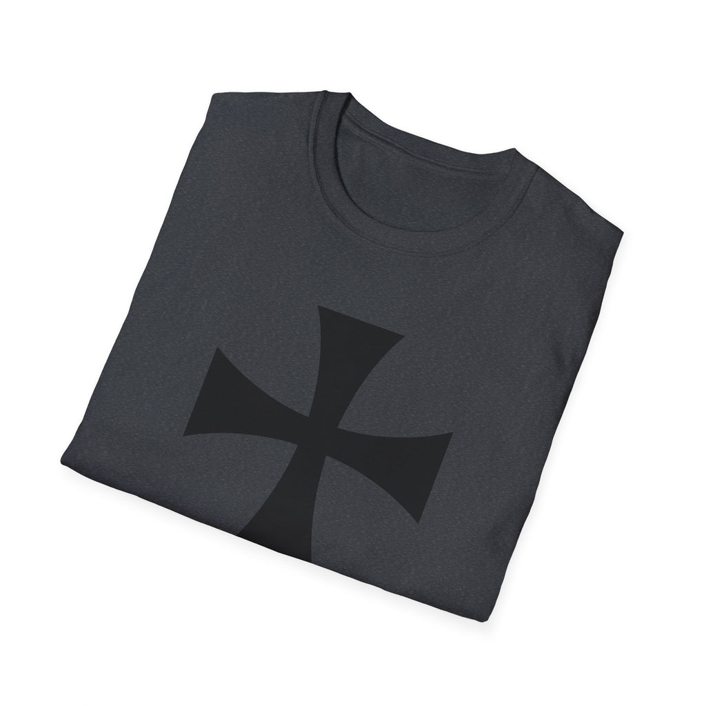 Teutonic Cross Black Design Softstyle Cotton T-Shirt