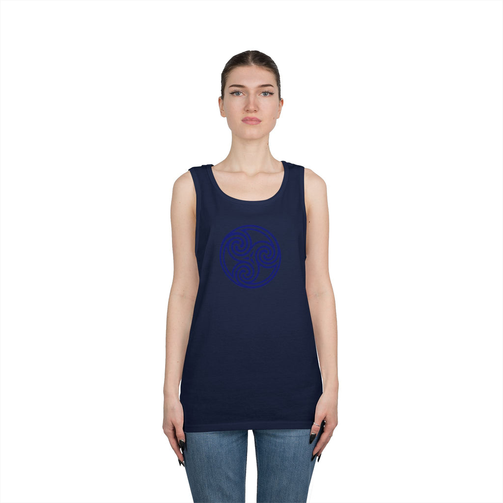 Celtic Spiral Triskele Symbol Blue Unisex Tank Top