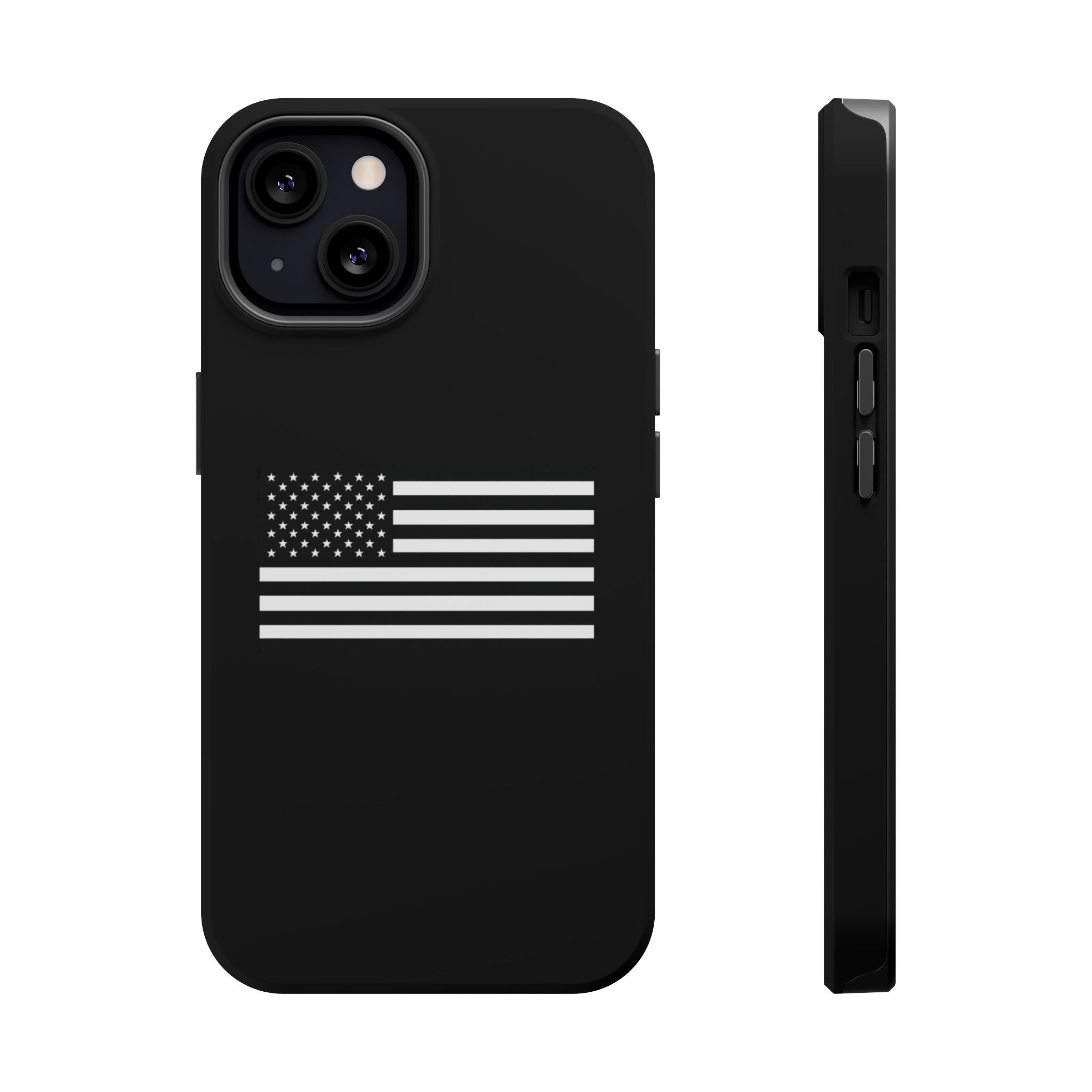 Black and White American Flag Magnetic Impact-Resistant Cases