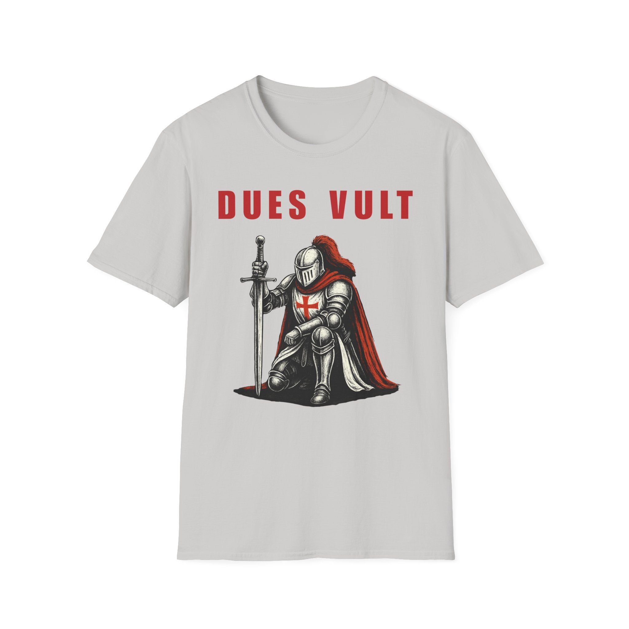 Dues Vult Crusader Knight T-Shirt | Christian Warrior Tee | Faith Shirt