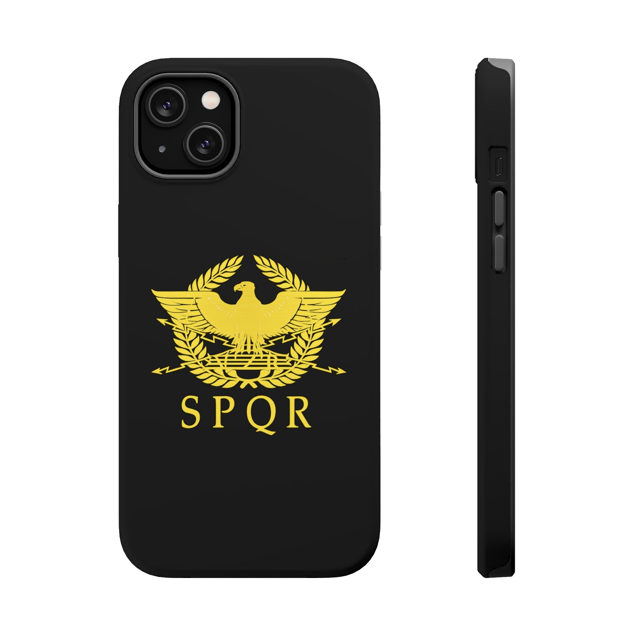 SPQR Gold Roman Eagle Symbol Black iPhone Magnetic Impact-Resistant Cases