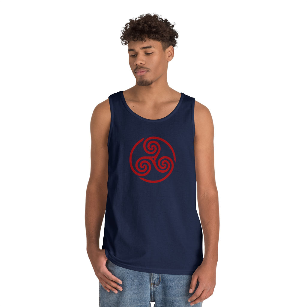 Celtic Spiral Triskele Symbol Alt Design Red Unisex Tank Top