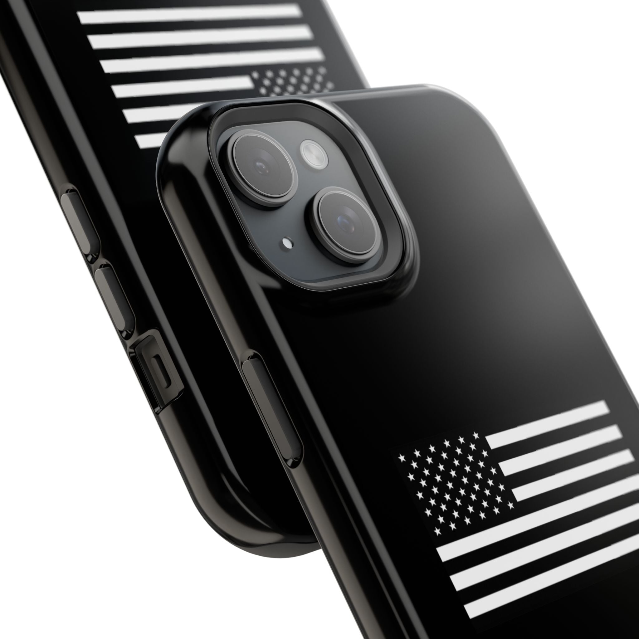 Black and White American Flag Magnetic Impact-Resistant Cases