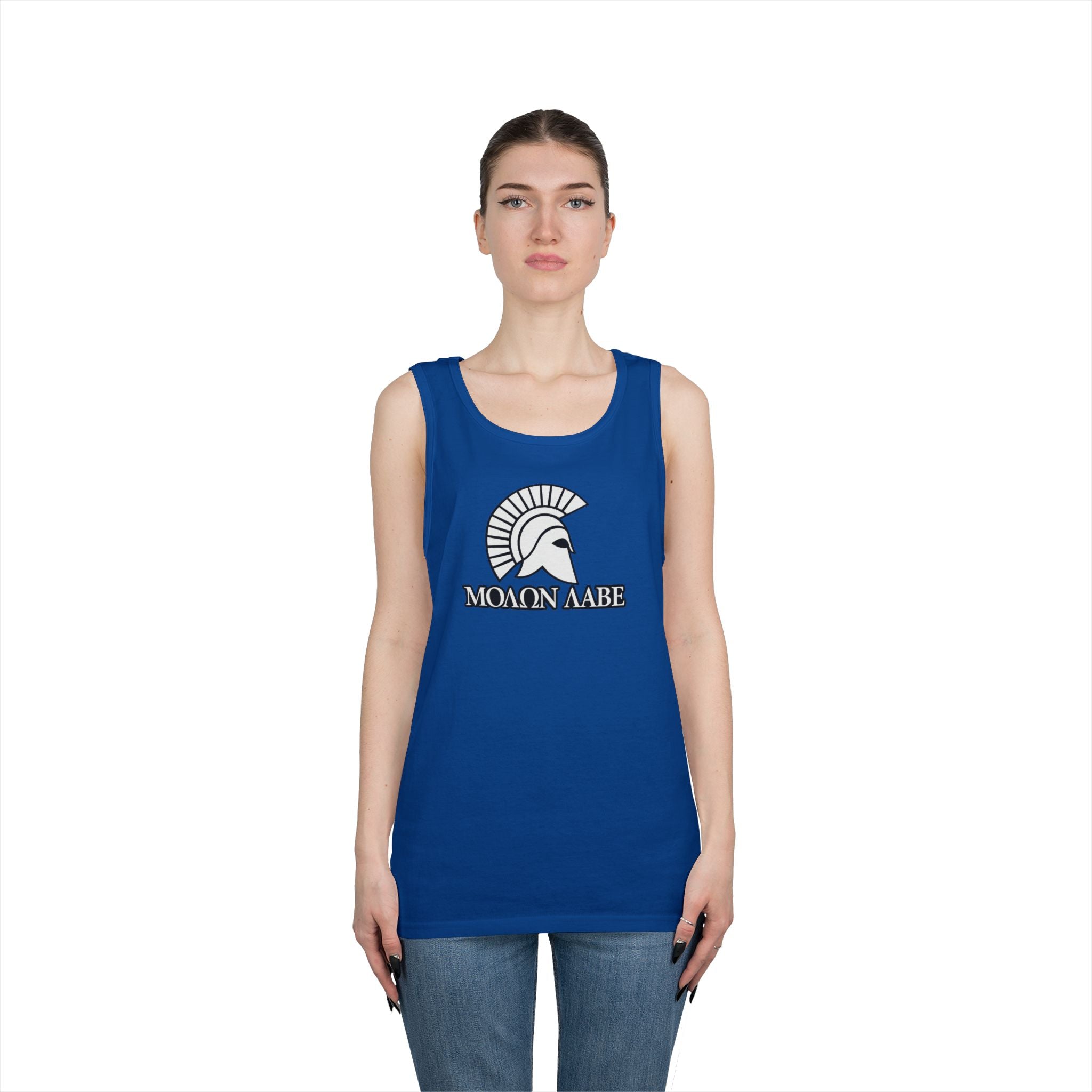 Molon Labe "Come and Take It!" in Greek Heavy Cotton Tank Top