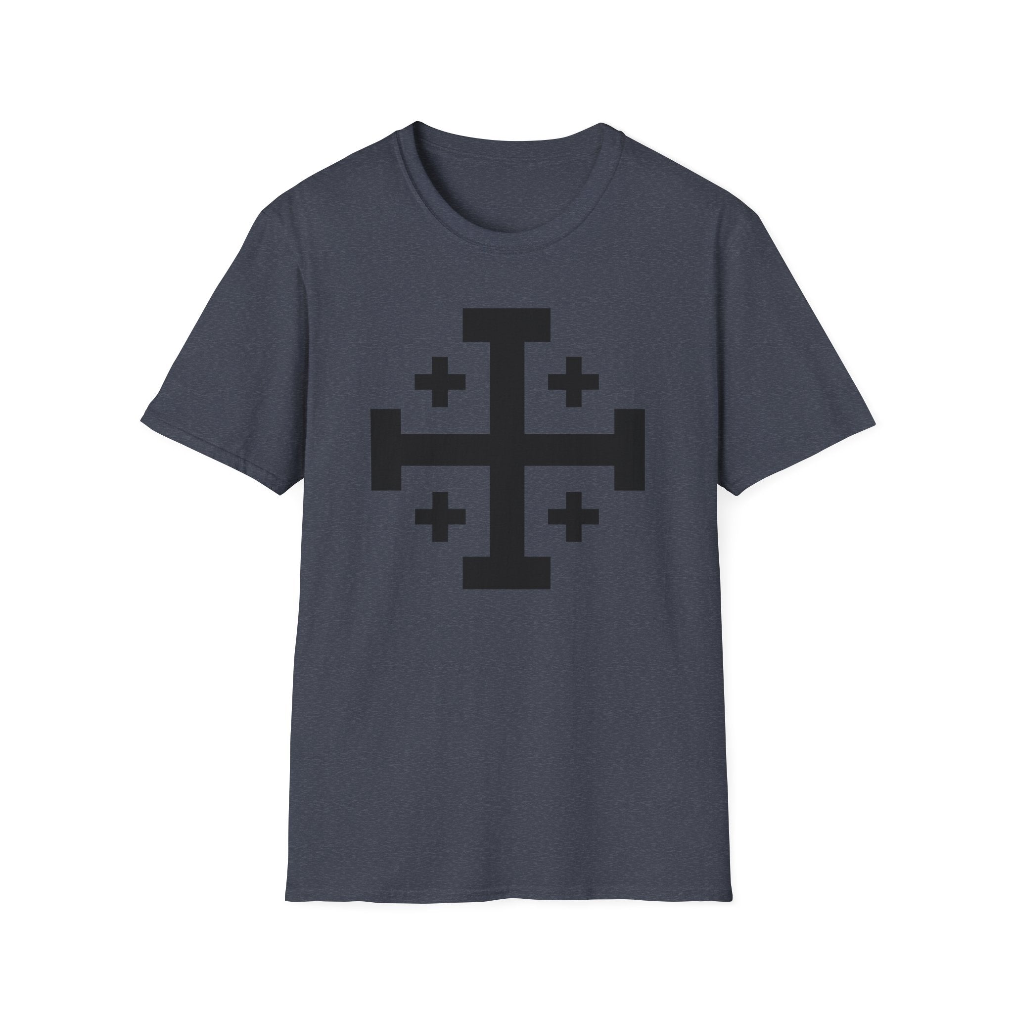 Cross of Jerusalem Black Design Softstyle T-Shirt