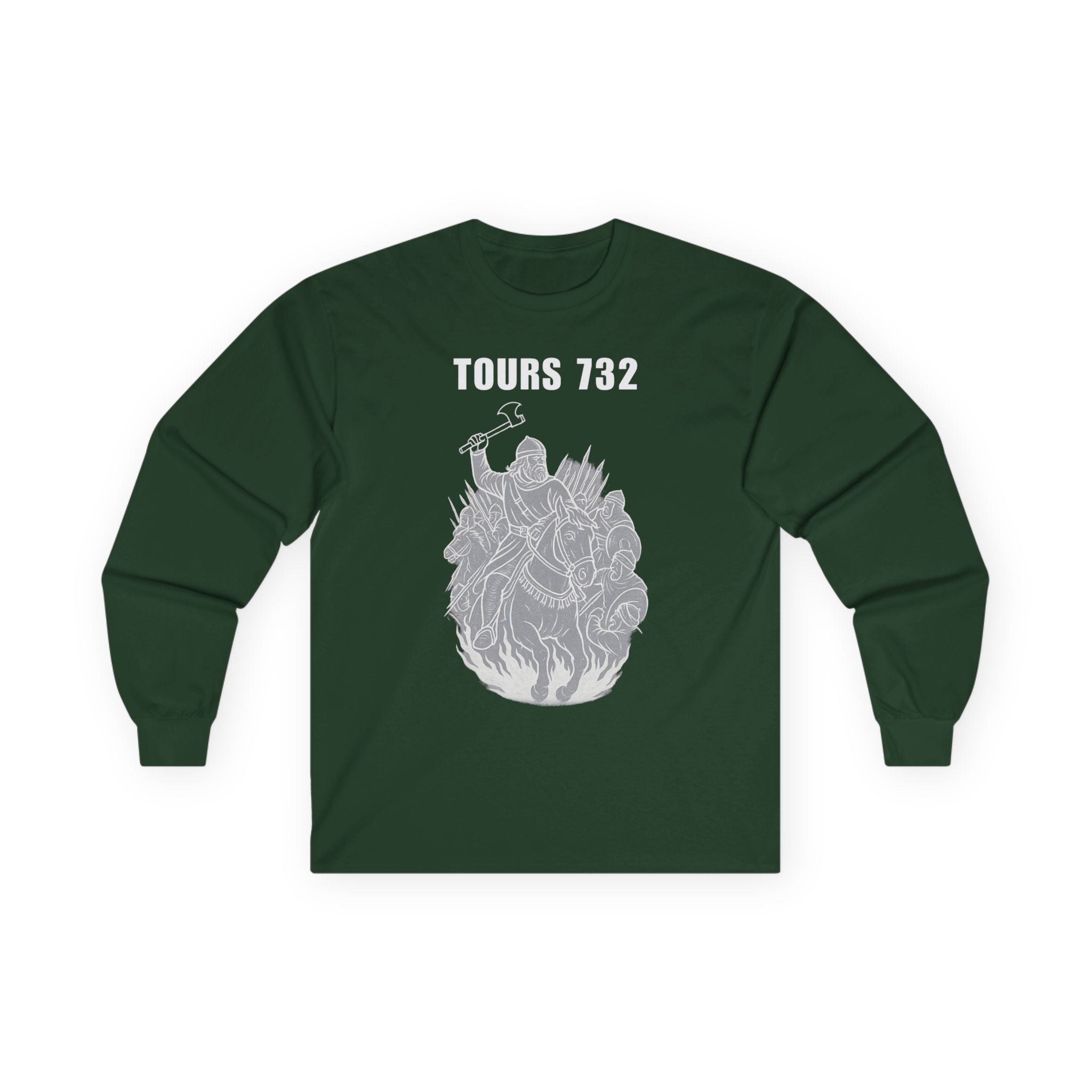 Battle of Tours 732 AD Charles The Hammer Martel Graphic Long Sleeve Tee