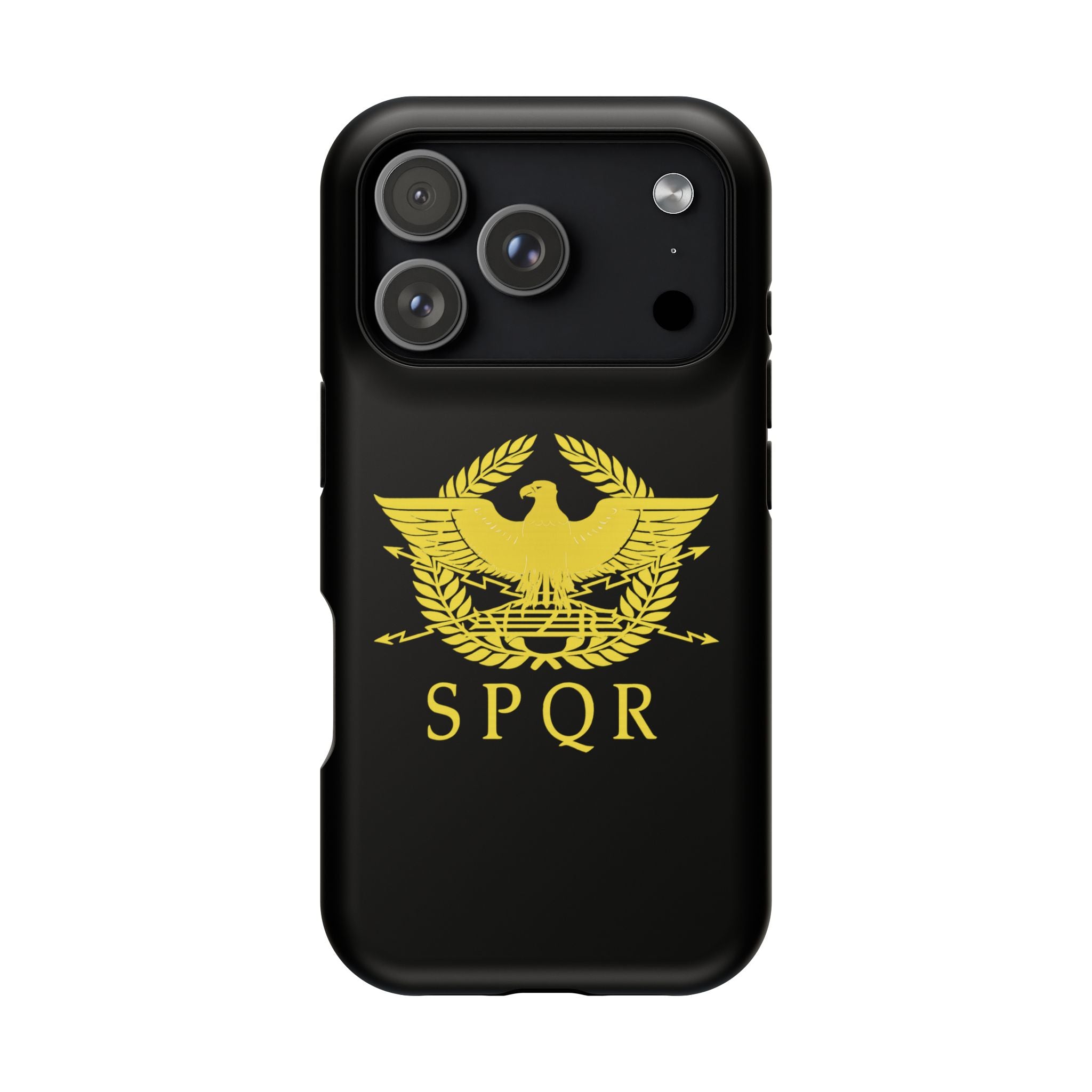 SPQR Gold Roman Eagle Symbol Black iPhone Magnetic Impact-Resistant Cases