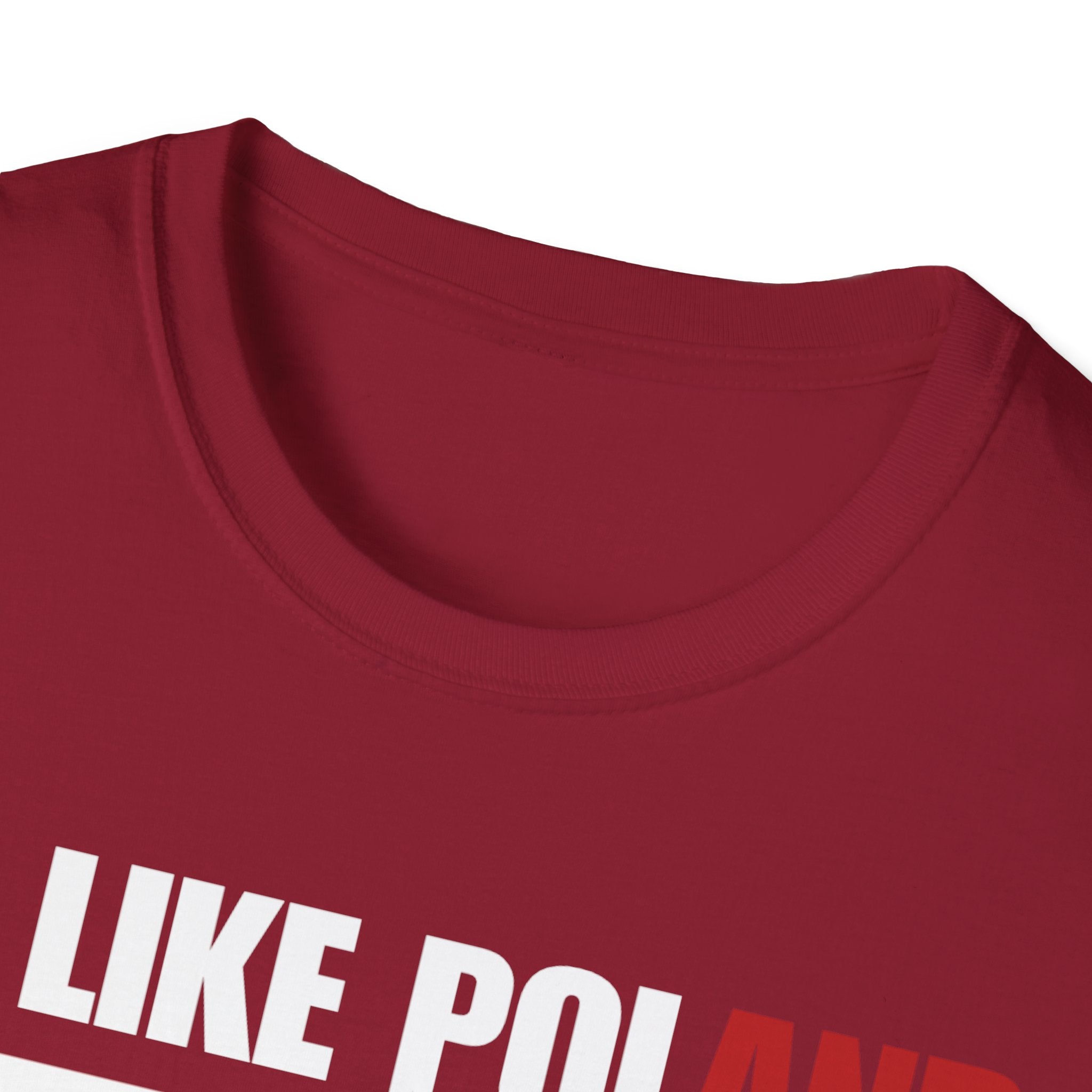 Be Like Poland Winged Hussar Front, Polish Eagle Cross Back Heavy Cotton Softstyle T-Shirt Softstyle Tee