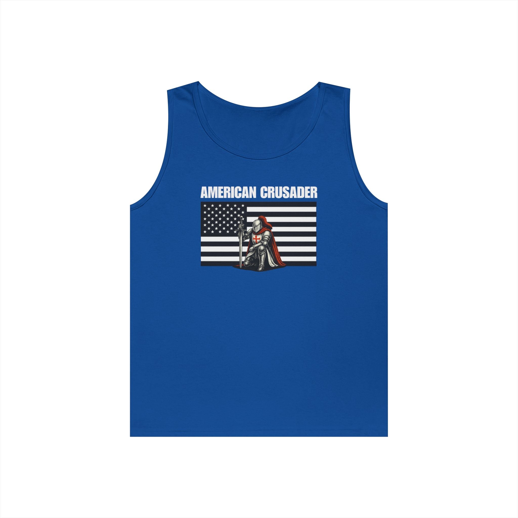 American Crusader Black and White Alt Design Heavy Cotton Tank Top