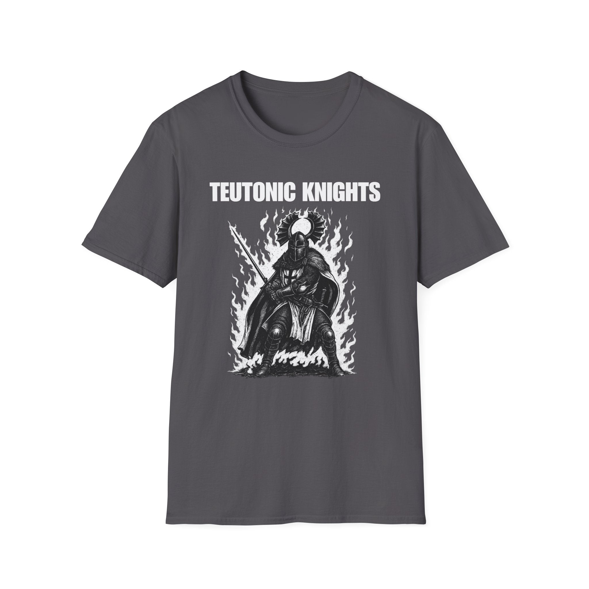 Teutonic Knight With Aura and "Teutonic Knights" Text Soft Style Cotton Shirt T-Shirt