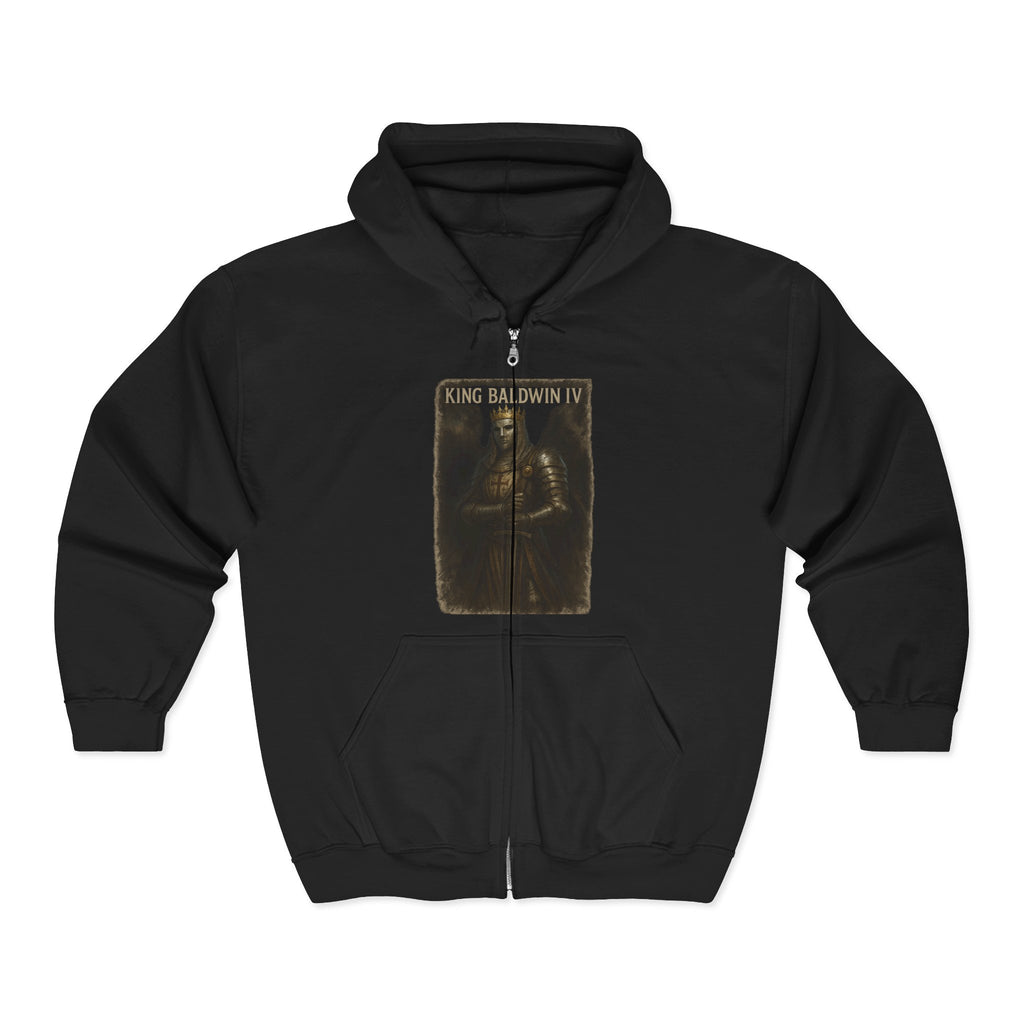 King Baldwin IV Full Zip Hoodie, King Baldwin IV Vintage Style Hoodie