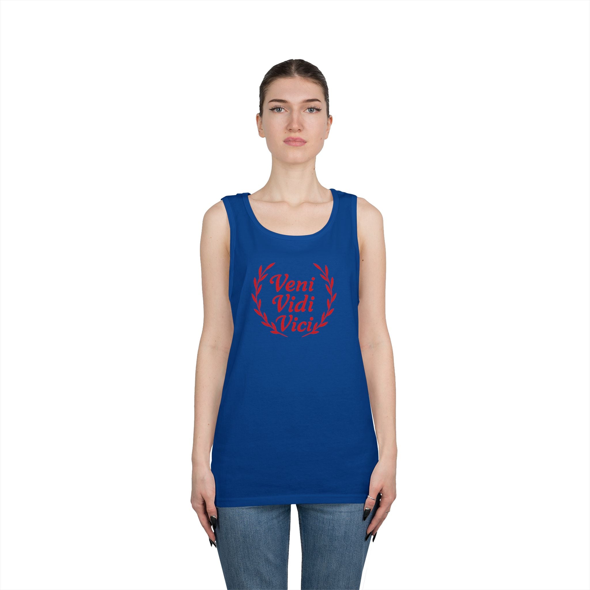 Veni Vidi Vici Light Red Design Unisex Heavy Cotton Tank Top