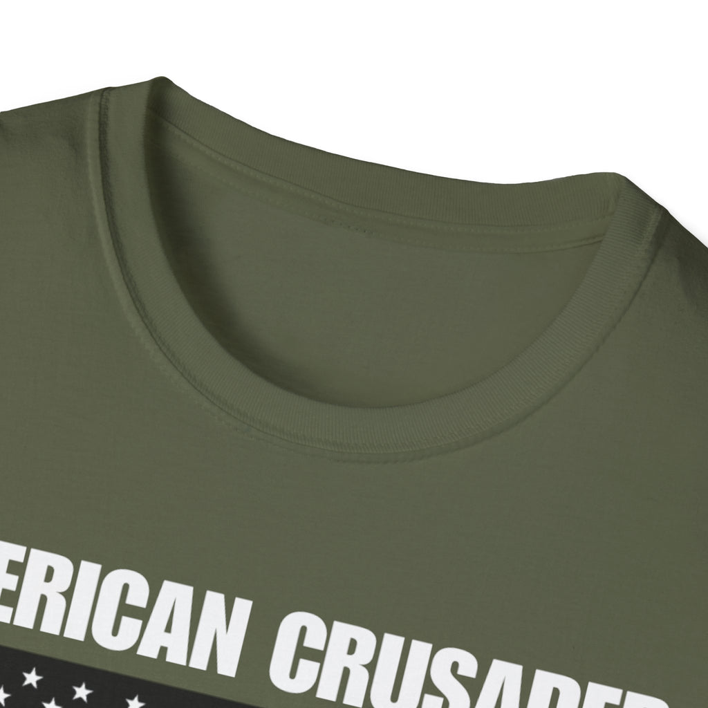 American Crusader Black and White Alt Design Softstyle Cotton Shirt T-Shirt