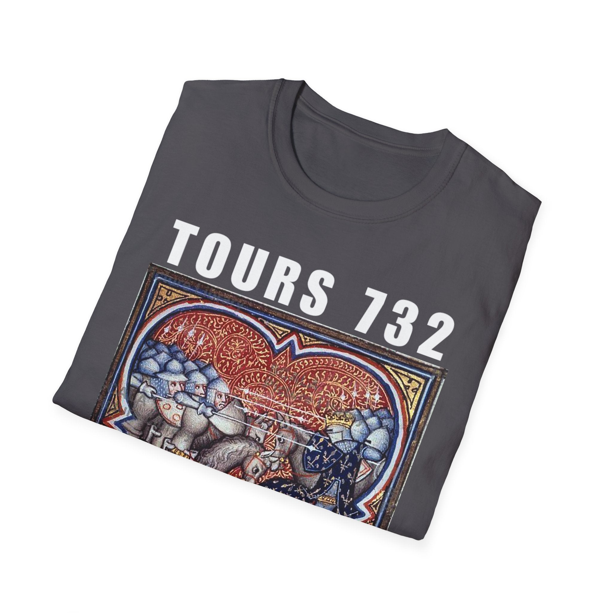 Battle of Tours 732 Graphic Unisex T-Shirt, Medieval Painting Tee
