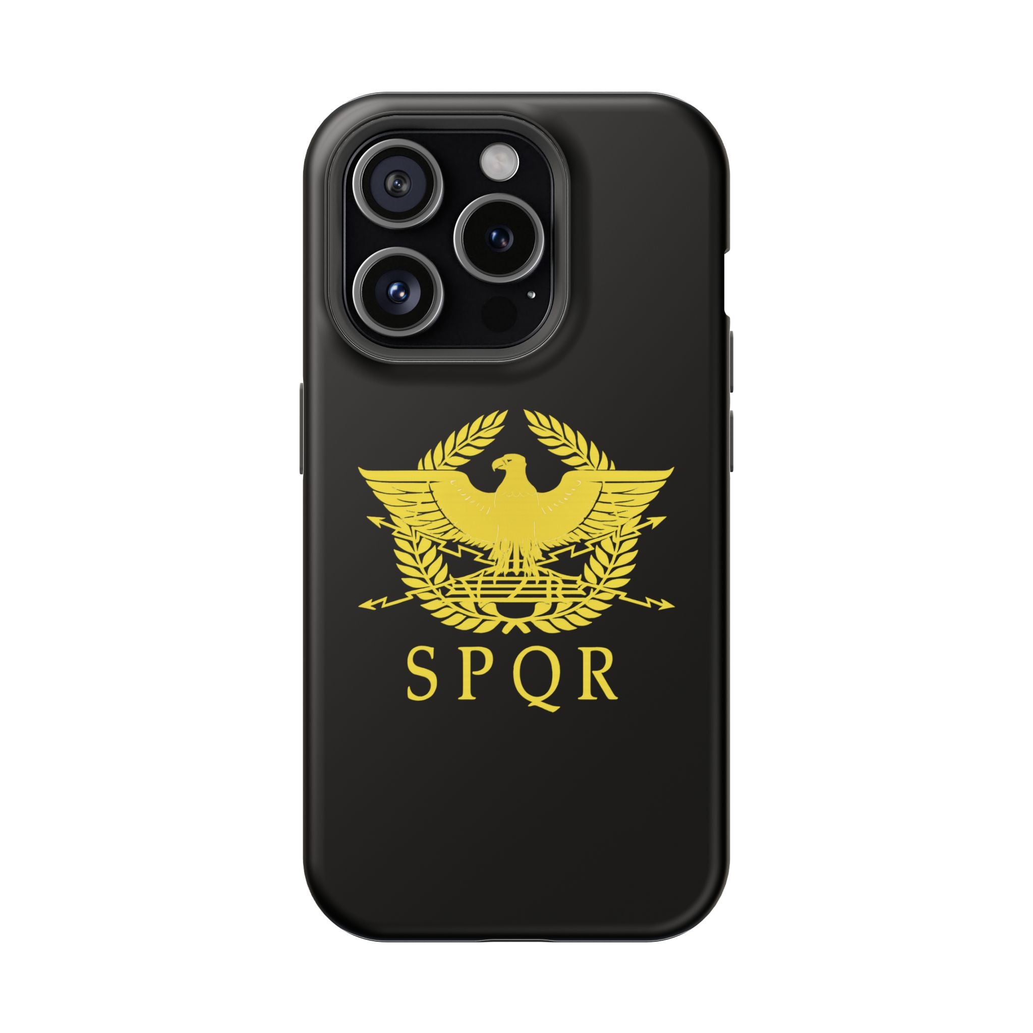 SPQR Gold Roman Eagle Symbol Black iPhone Magnetic Impact-Resistant Cases
