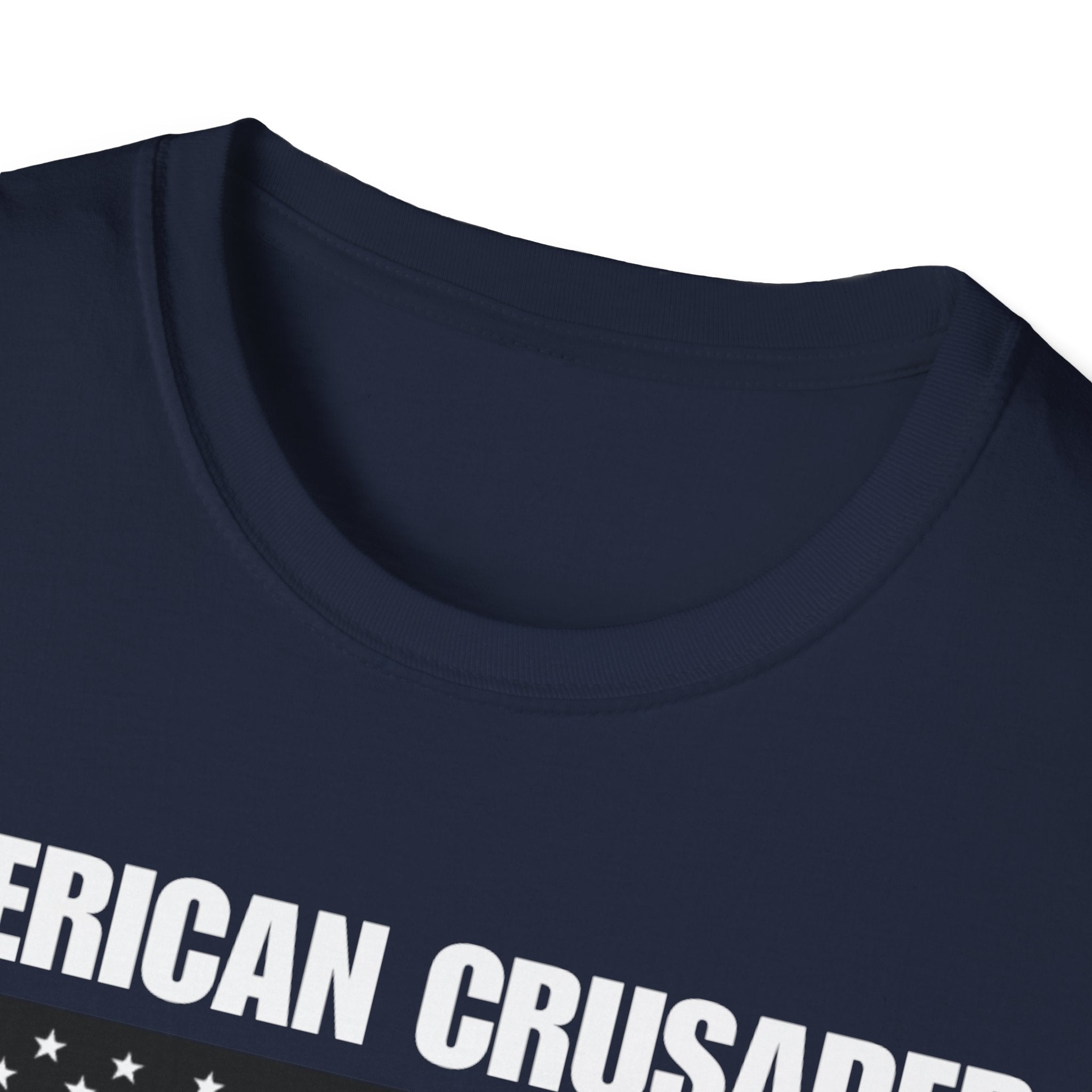 American Crusader Black and White Alt Design Softstyle Cotton Shirt T-Shirt