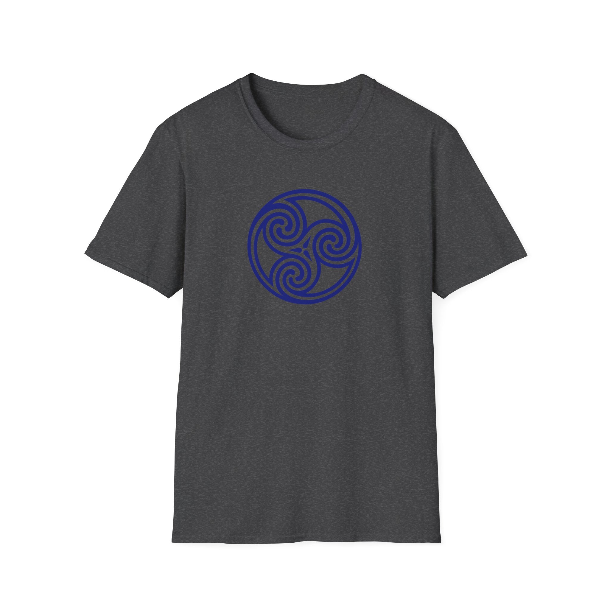 Celtic Spiral Triskele Trinity Symbol Blue Softstyle T-Shirt