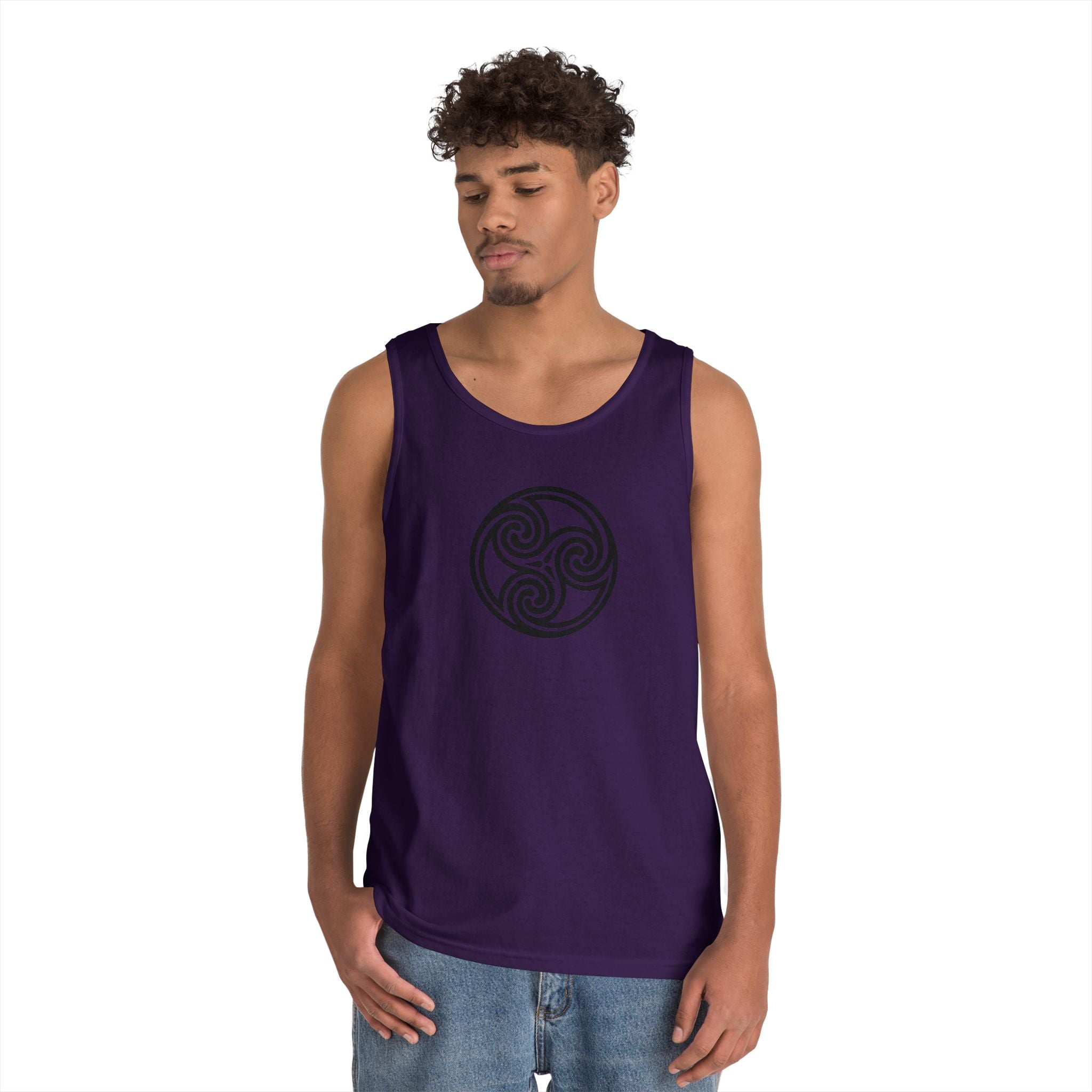 Celtic Spiral Triskele Symbol Black Unisex Tank Top