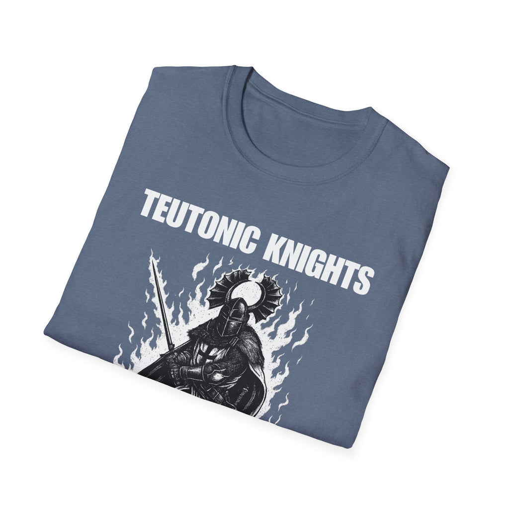 Teutonic Knight With Aura and "Teutonic Knights" Text Soft Style Cotton Shirt T-Shirt
