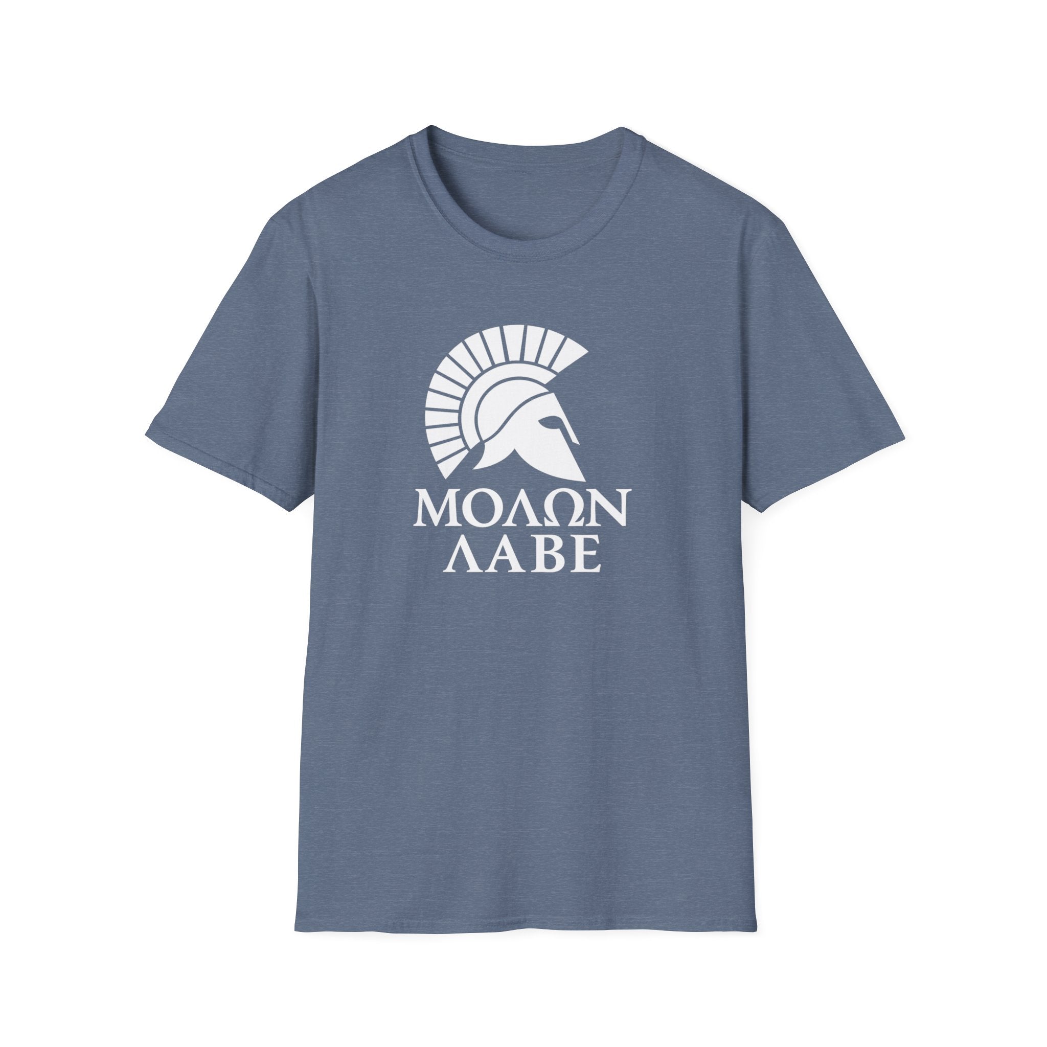Molon Labe "Come and Take It!" in Greek Large Text White Design Softstyle Cotton T-Shirt