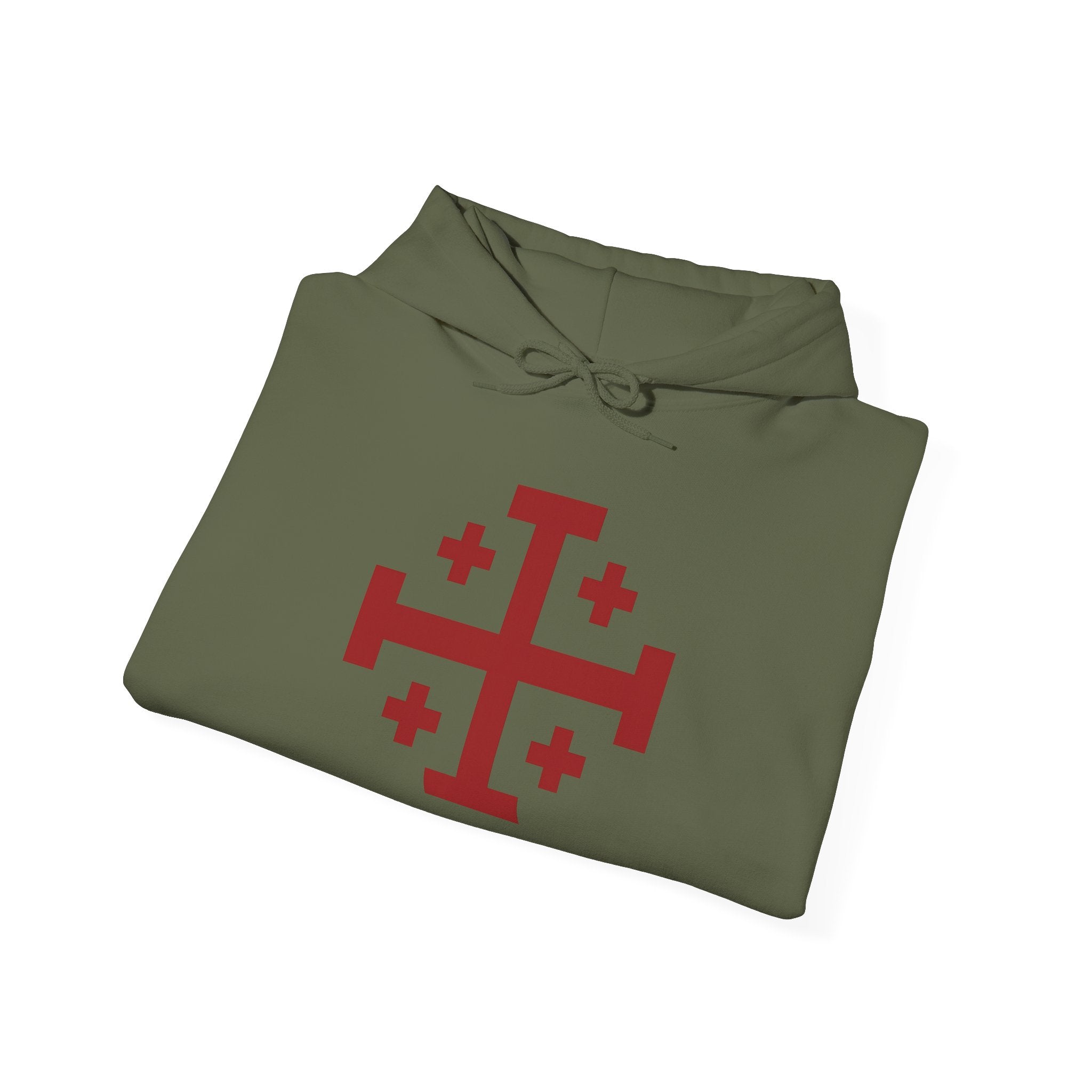 Cross of Jerusalem Red Design Pull Over Hoodie Sweatshirt