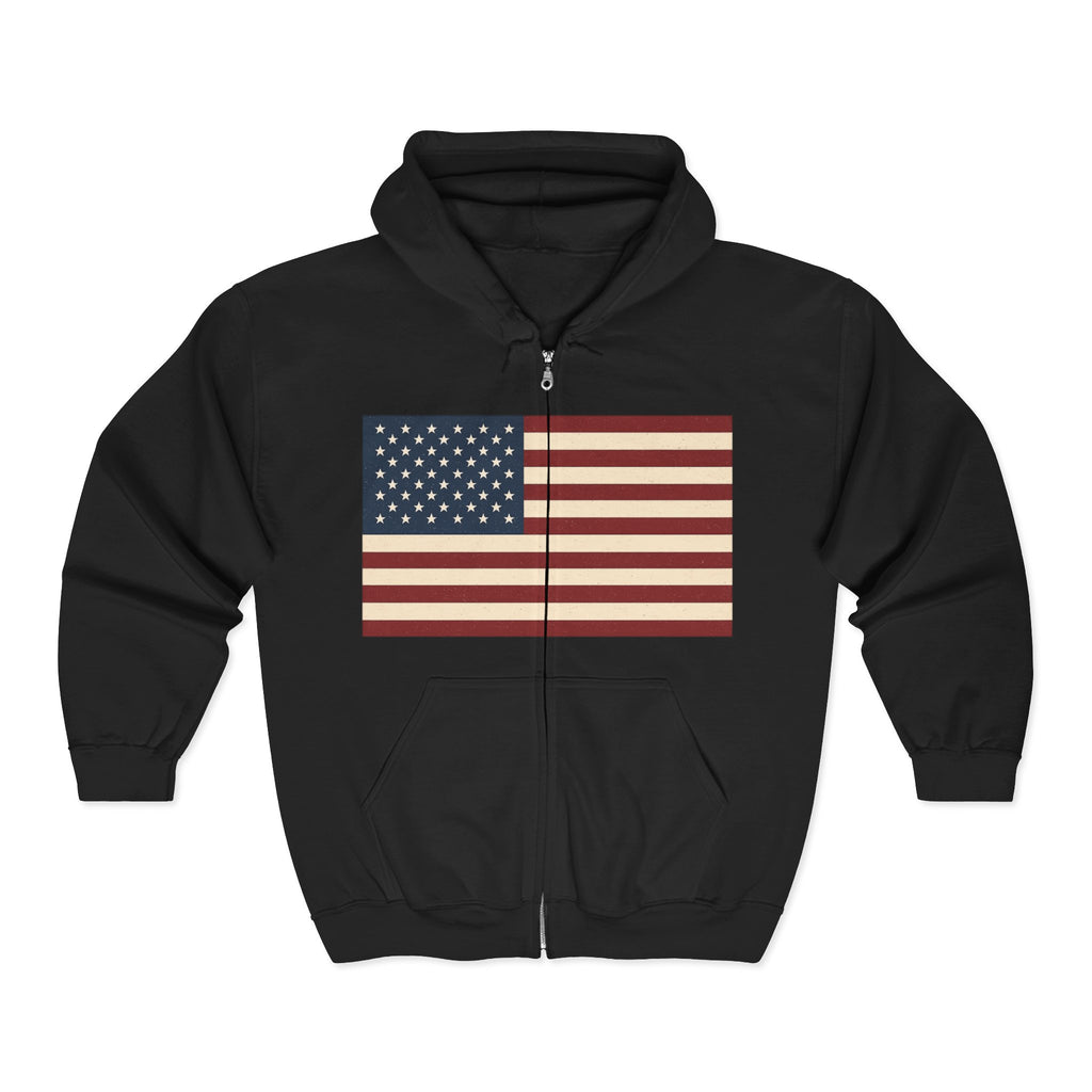American Flag Graphic Zip Up Hoodie Sweatshirt