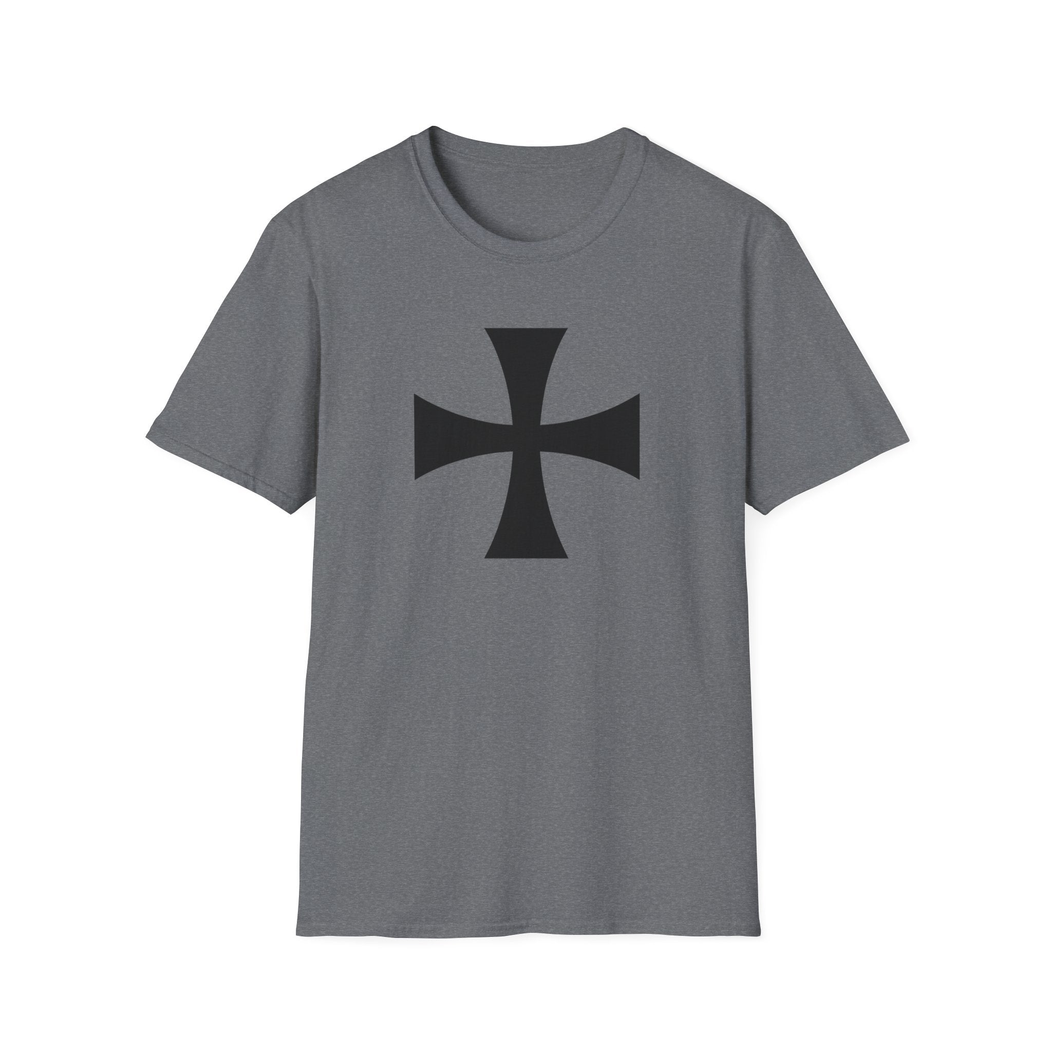 Teutonic Cross Black Design Softstyle Cotton T-Shirt