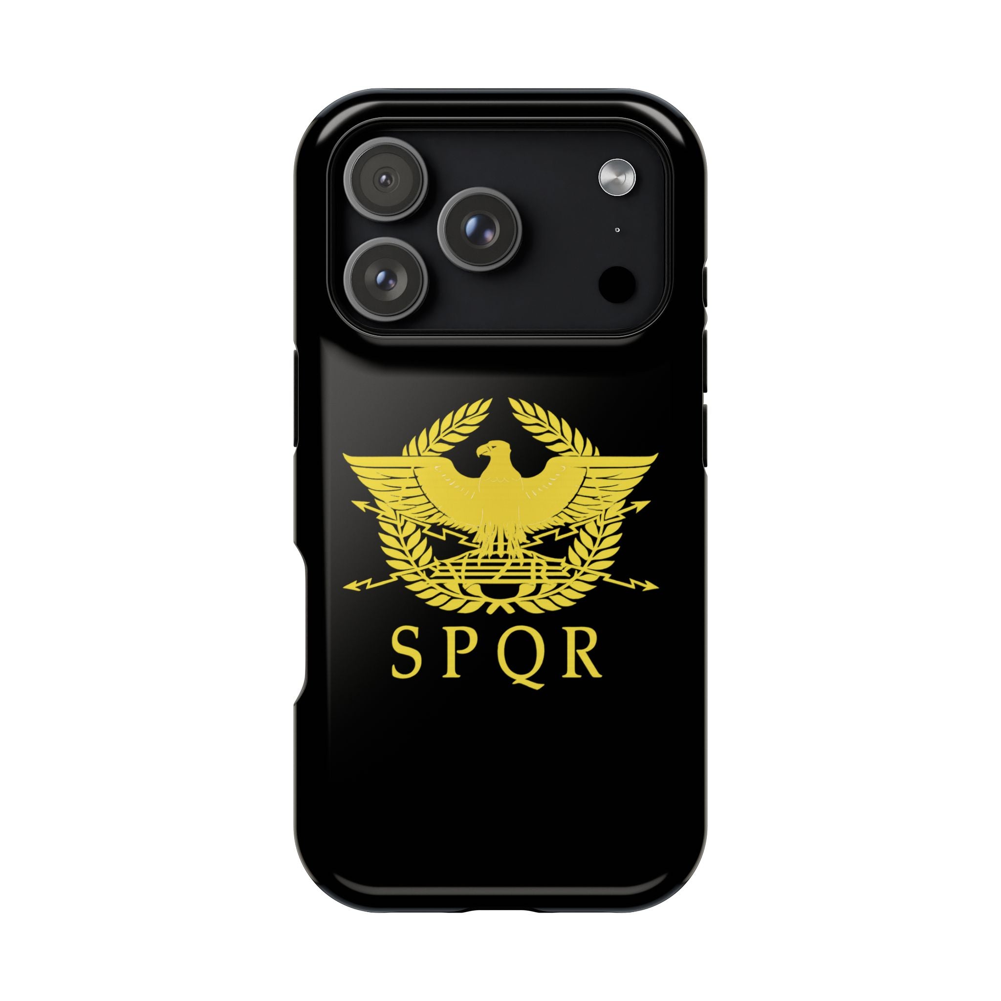 SPQR Gold Roman Eagle Symbol Black iPhone Magnetic Impact-Resistant Cases