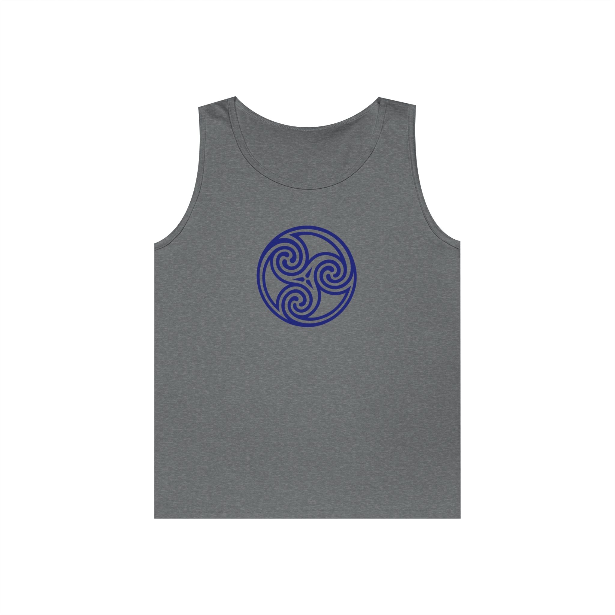 Celtic Spiral Triskele Symbol Blue Unisex Tank Top