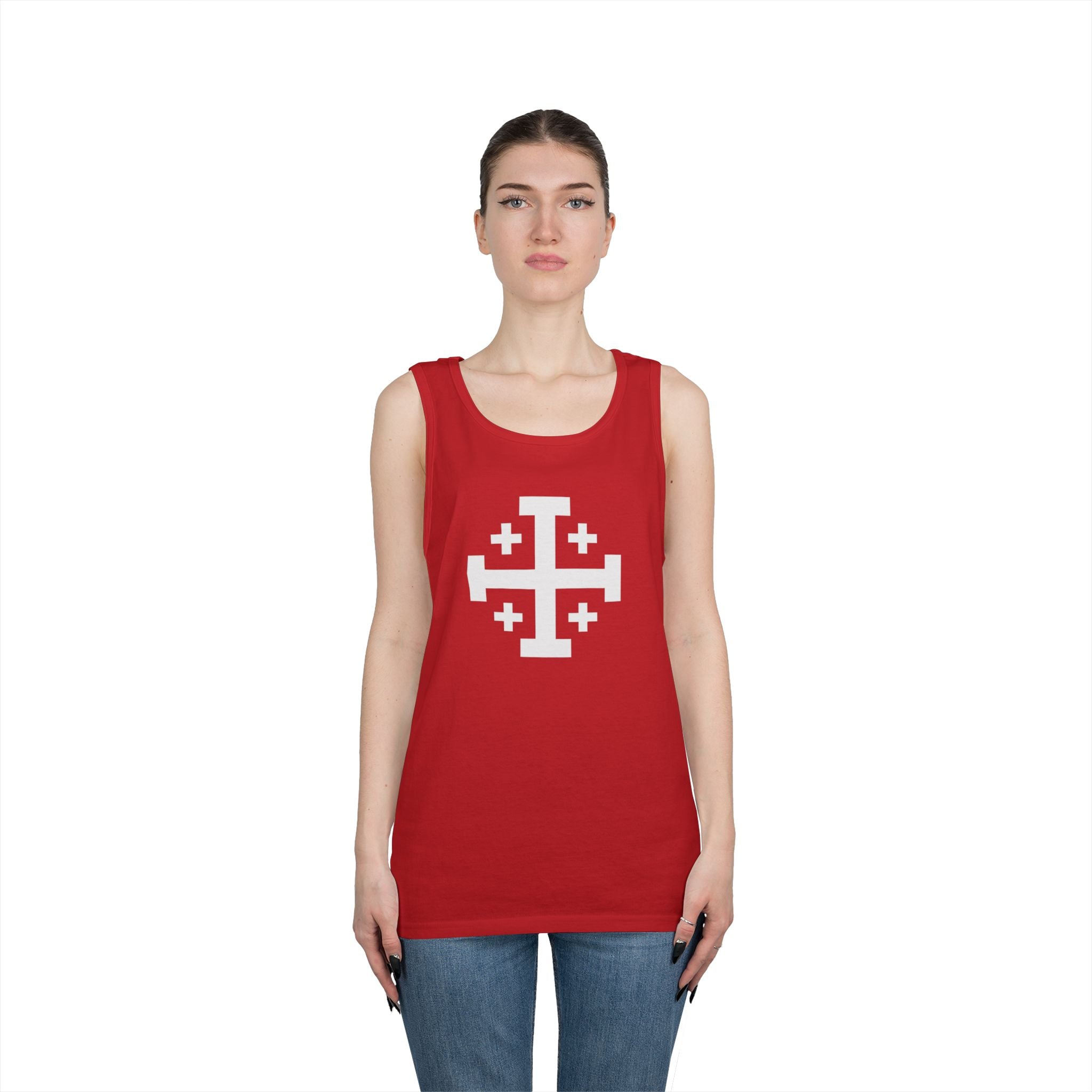 Cross of Jerusalem Unisex Heavy Cotton Tank Top