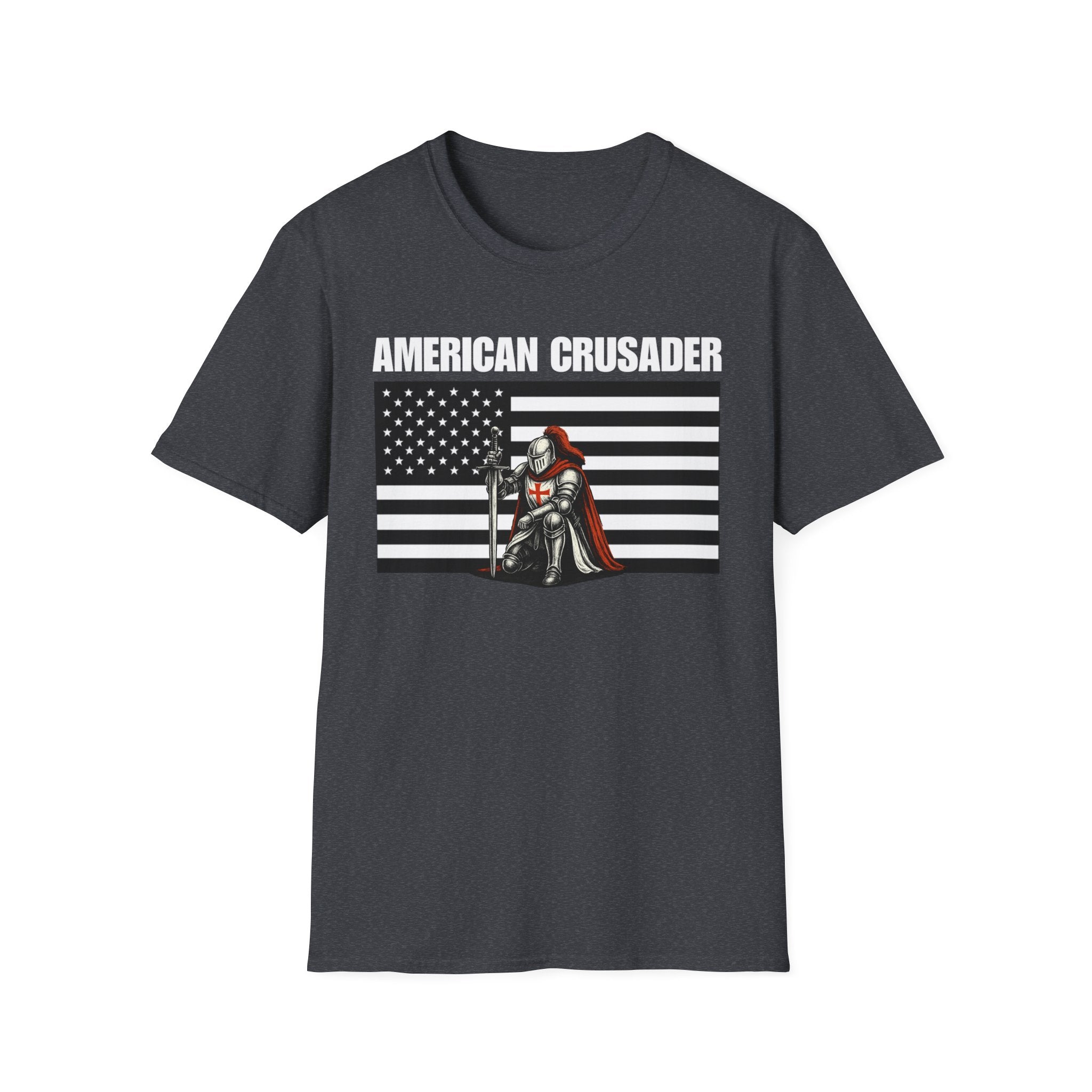 American Crusader Black and White Alt Design Softstyle Cotton Shirt T-Shirt