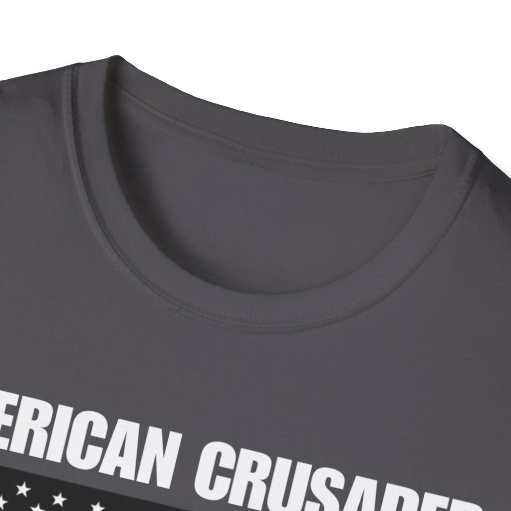 American Crusader Black and White Alt Design Softstyle Cotton Shirt T-Shirt