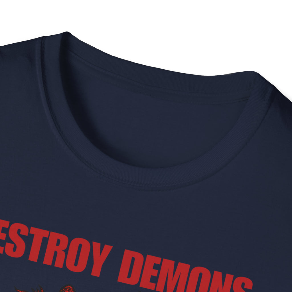 Destroy Demons Crusader Knight vs Dragon  Softstyle T-Shirt