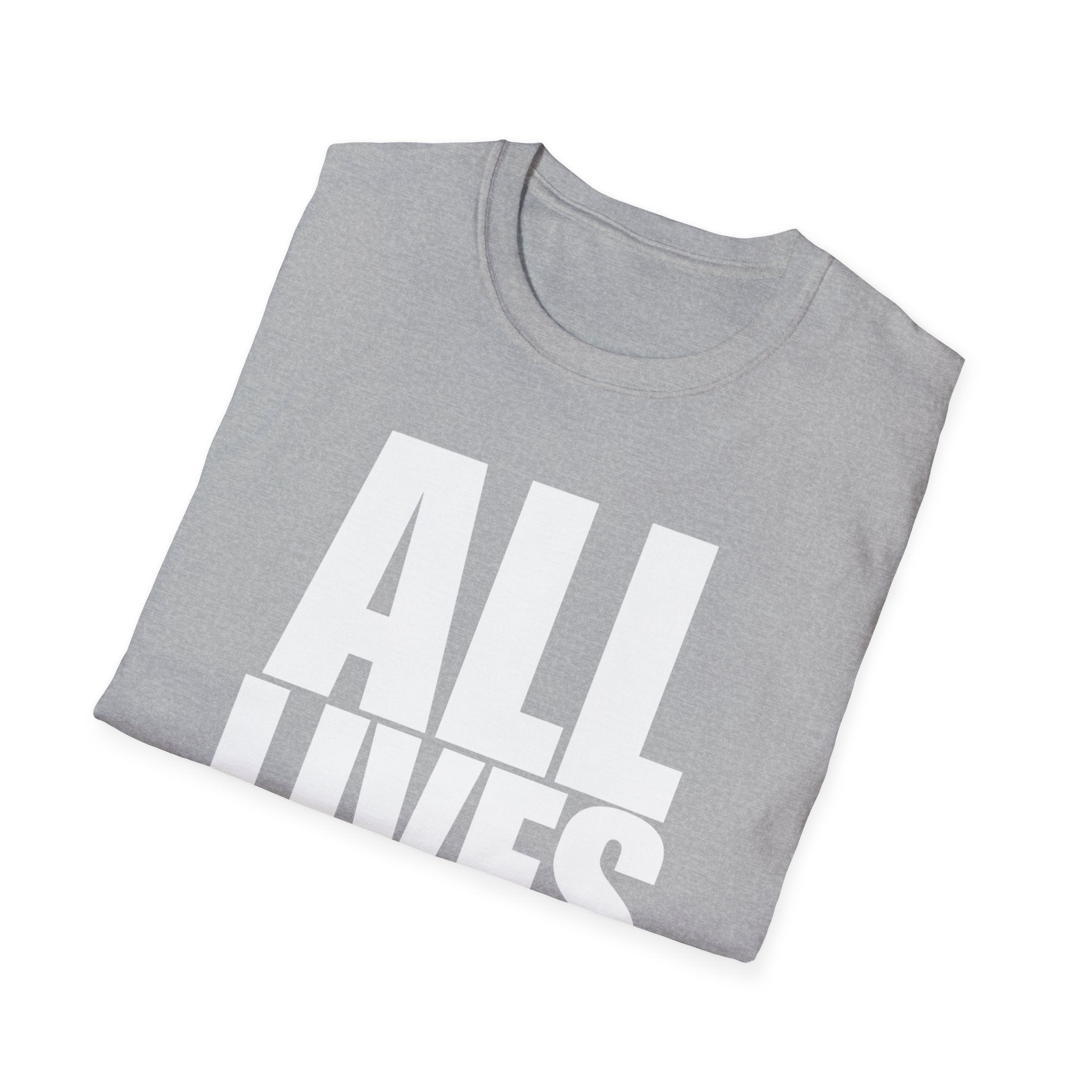 All Lives Matter White Text Softstyle Cotton Shirt T-Shirt