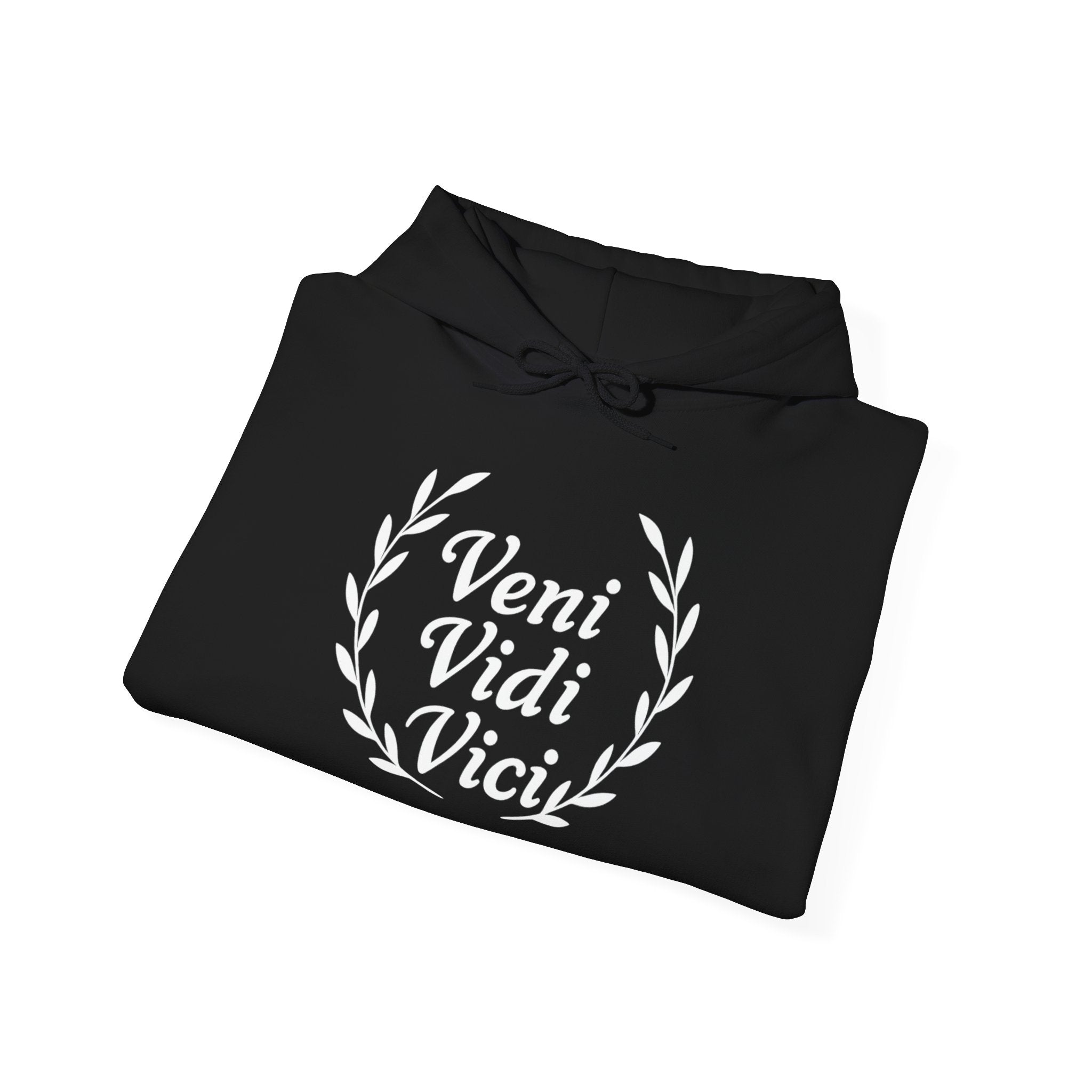 Veni Vidi Vici "I Came, I saw, I Conquered" White Graphic Pull Over Hoodie Sweatshirt