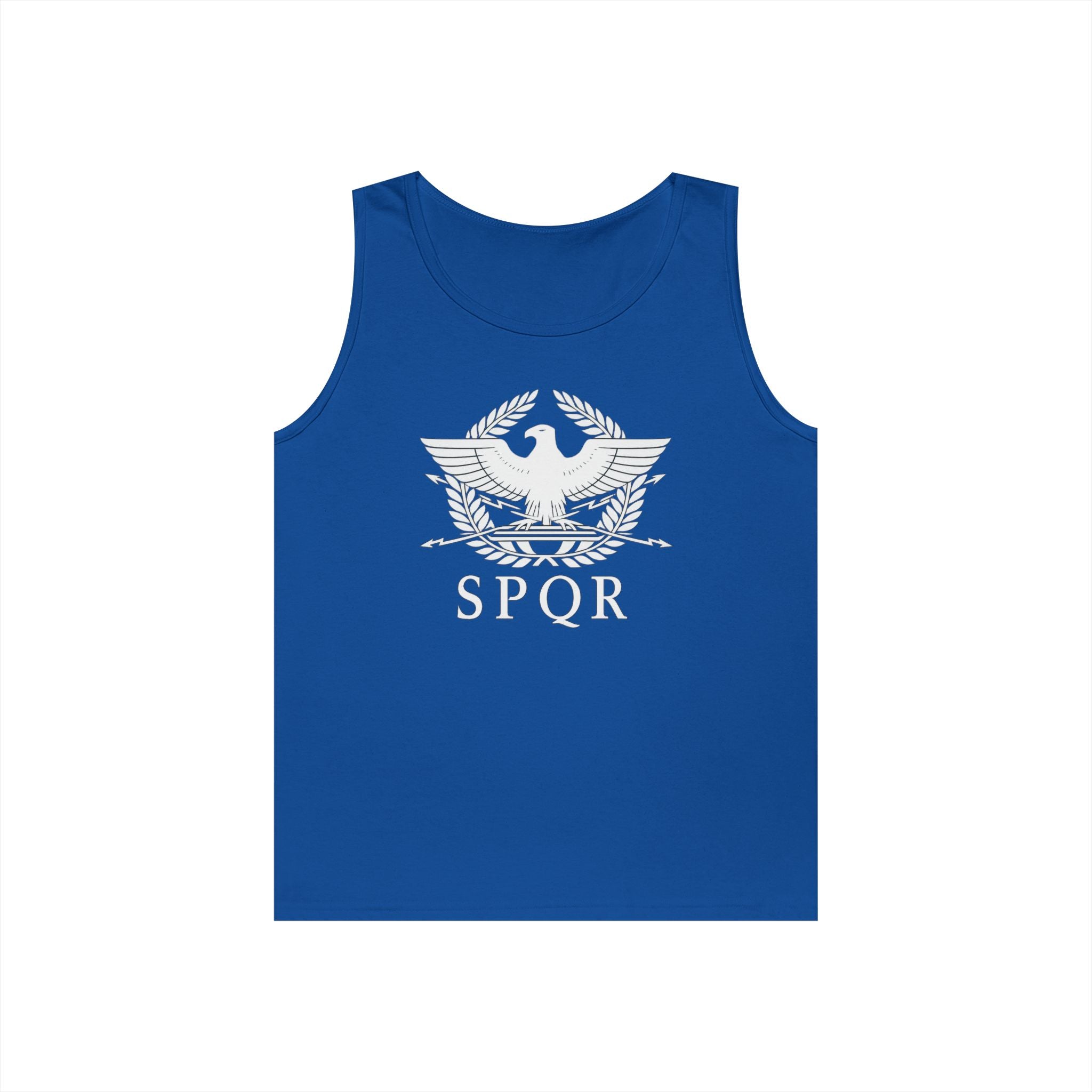 SPQR Roman Eagle White Design Heavy Cotton Tank Top