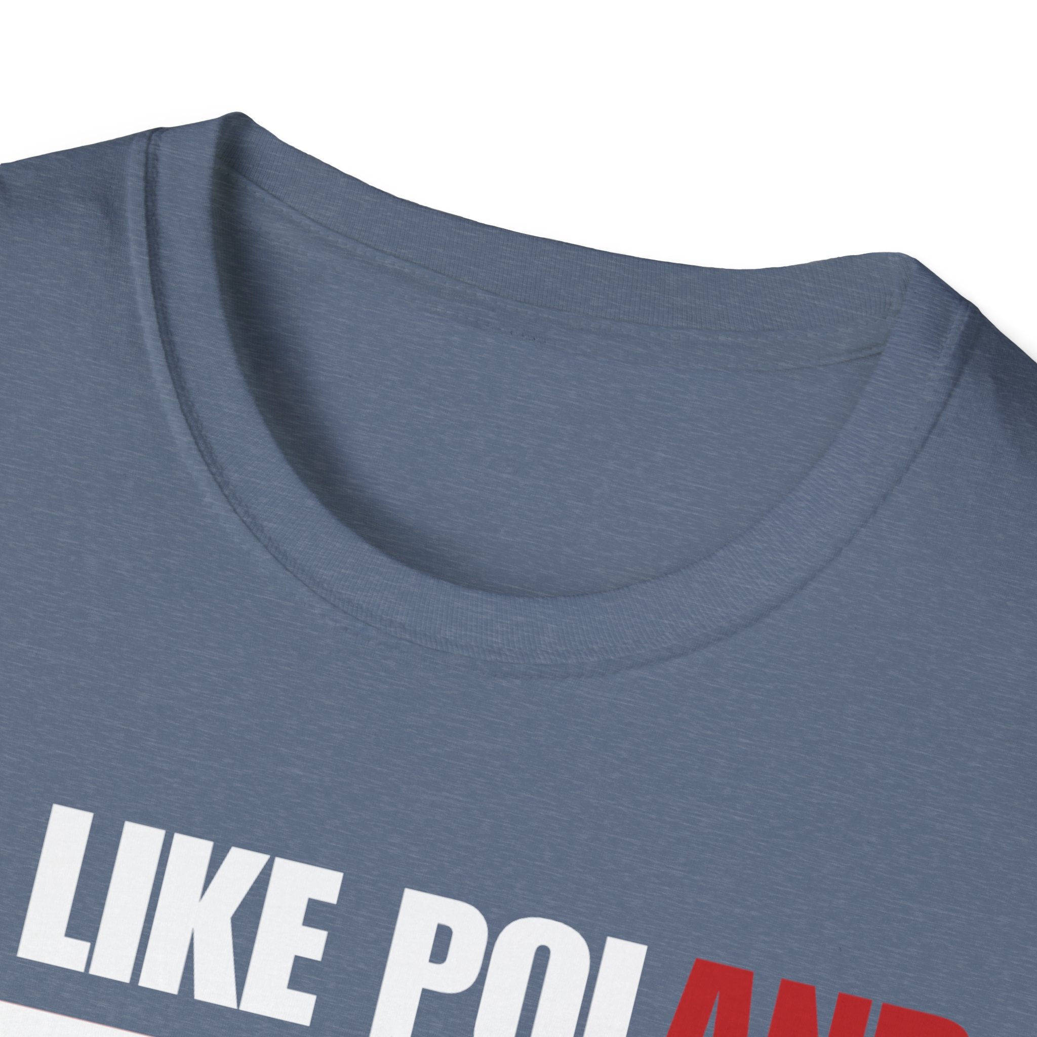 Be Like Poland Winged Hussar Front, Polish Eagle Cross Back Heavy Cotton Softstyle T-Shirt Softstyle Tee