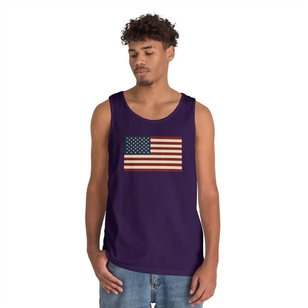 American Flag Heavy Cotton Tank Top